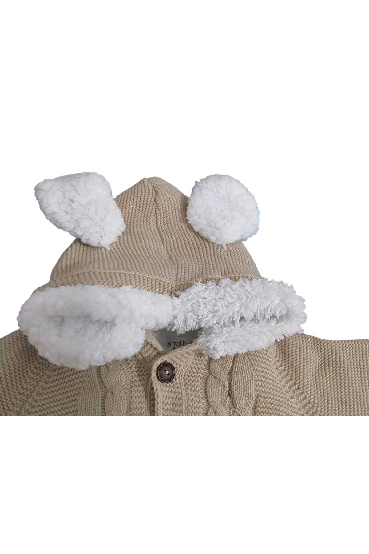 Enfal Welsoft 3 iplik Triko Patiksiz ve Kapişonlu Tavşan Kulaklı Kışlık Tulum fotoğrafı 3 (önizleme)