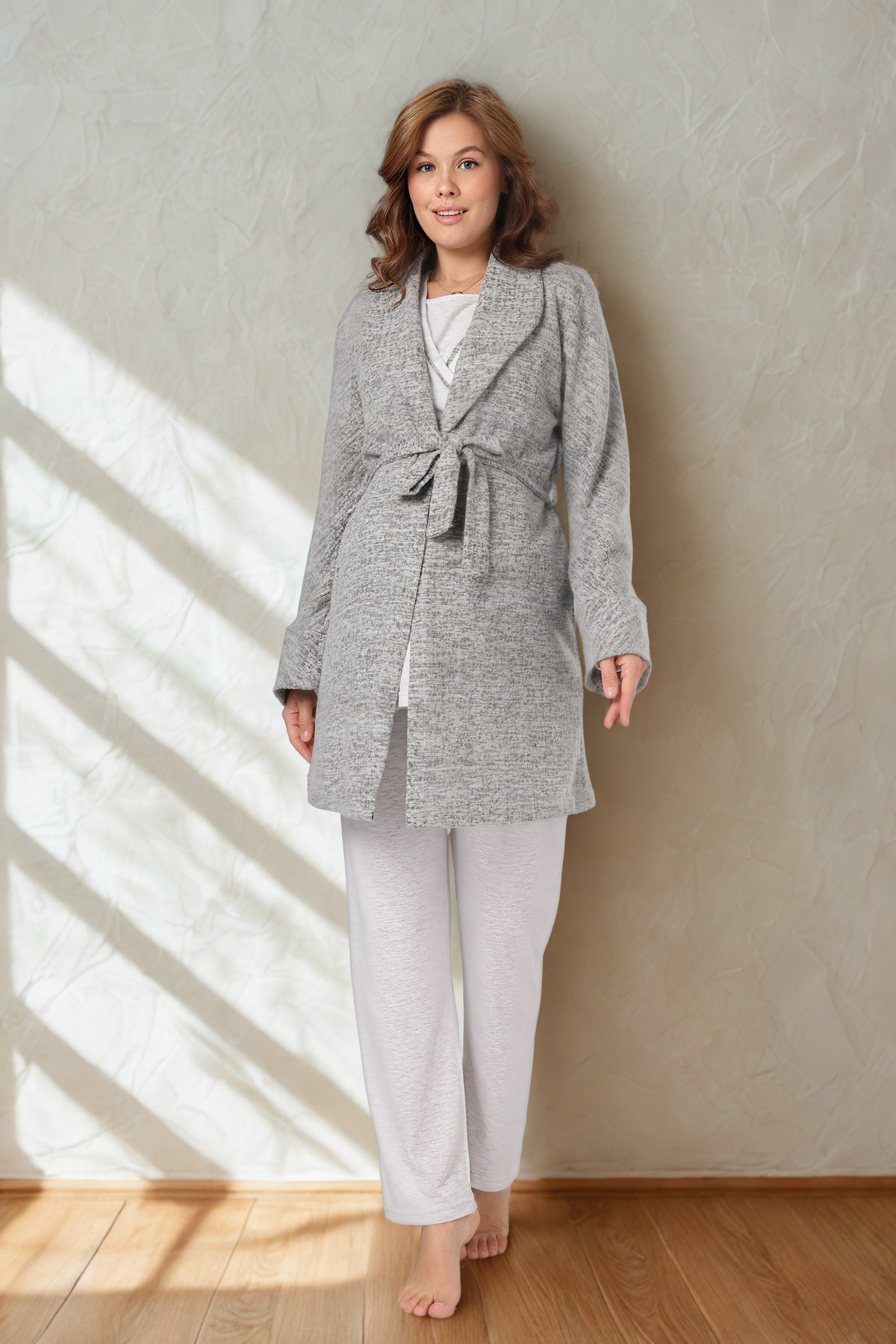 bigmama Şık Kadın 3Lü Hamile Lohusa Pijama Takımı - 100% Pamuk Penye - Emzirme Kolaylığı - Rahat & yumuşak