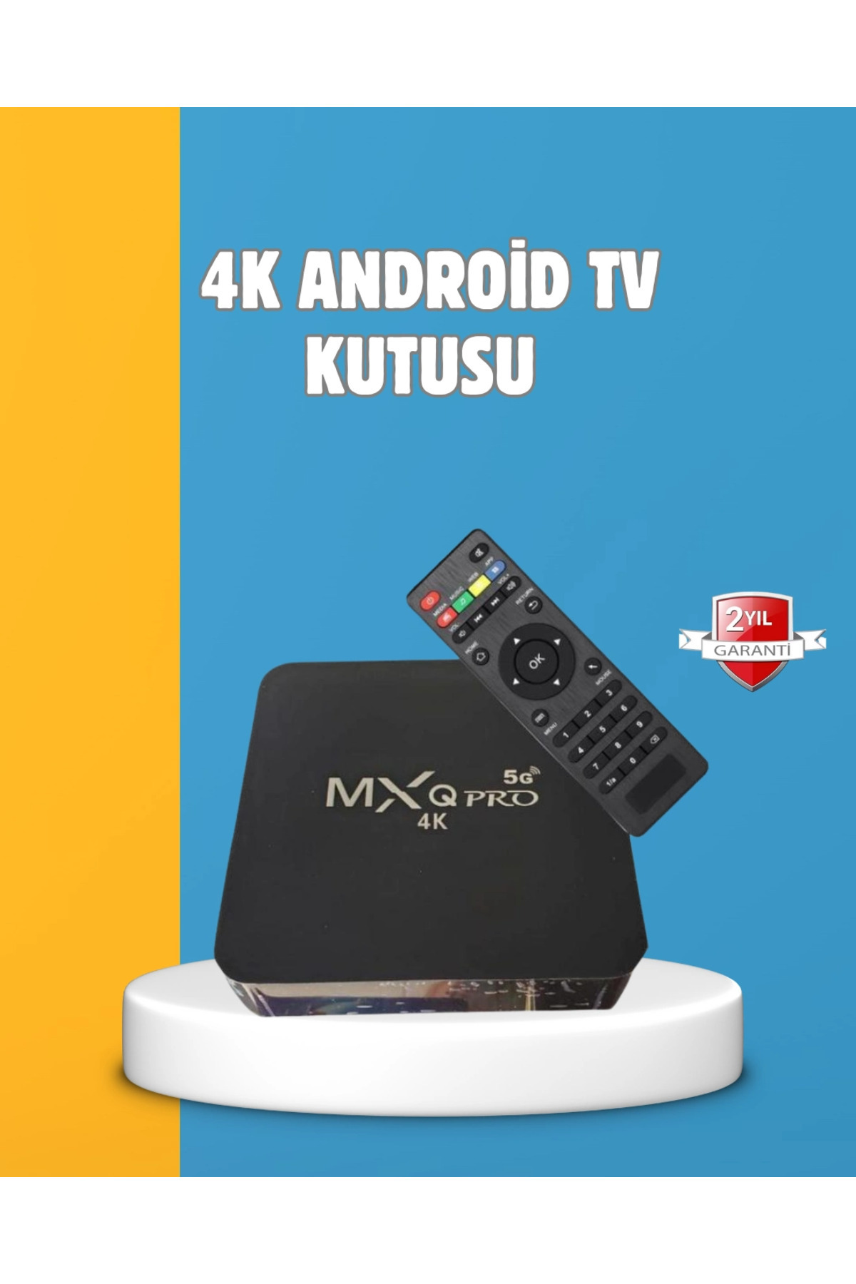 DENİSAM Android TV Box 4K – 2GB RAM 16GB ROM, Kablosuz Wi-Fi Medya Oynatıcı