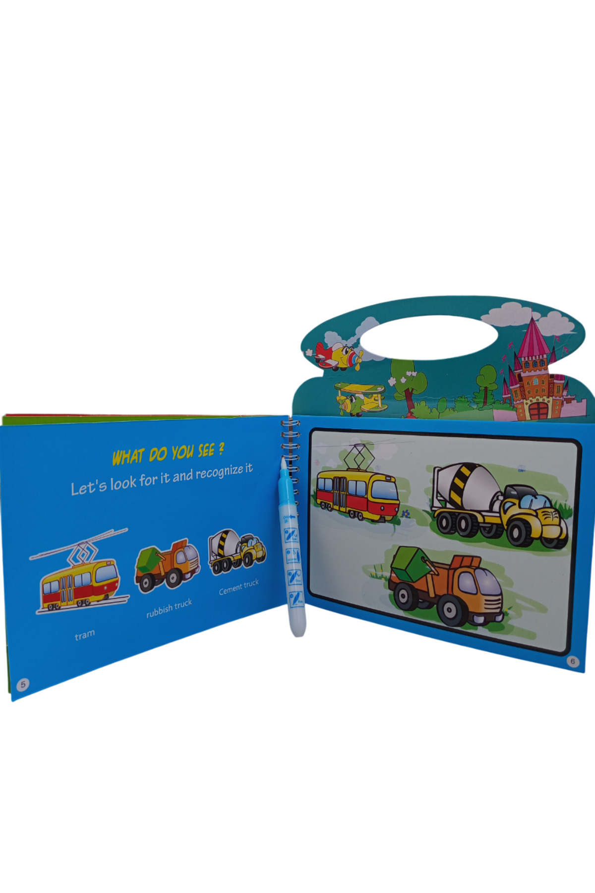 a v d a Taşıtlar Su Kalemi İle Sihirli Boyama Kitabı Water Painting fotoğrafı 4 (önizleme)