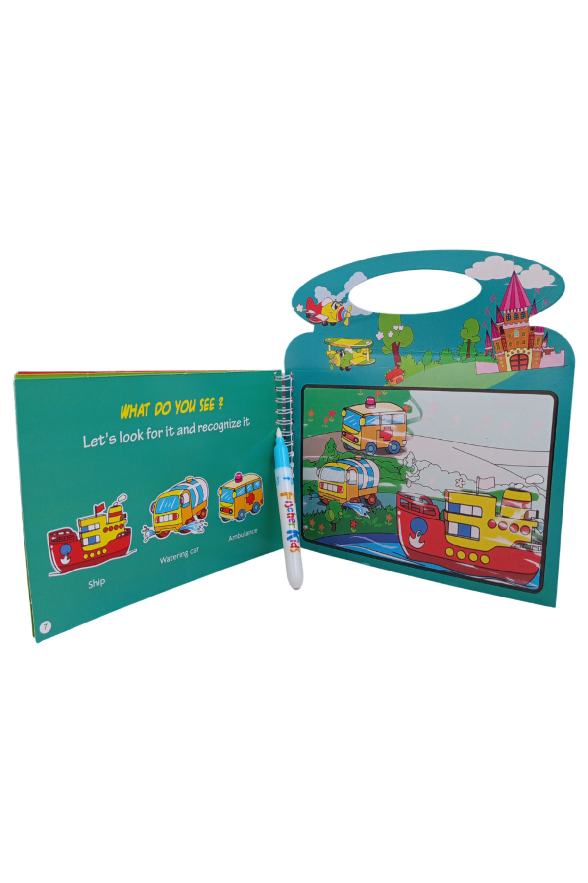 a v d a Taşıtlar Su Kalemi İle Sihirli Boyama Kitabı Water Painting fotoğrafı 6 (önizleme)