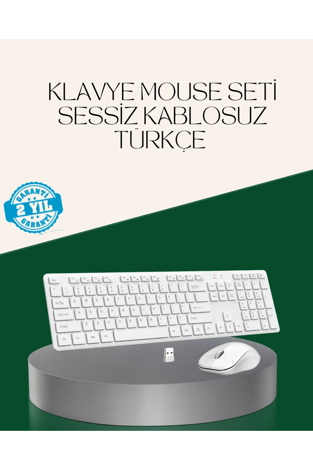 shopwave Ergonomik Kablosuz Klavye Mouse Takımı - Tam Boy, Sessiz ve Güvenilir