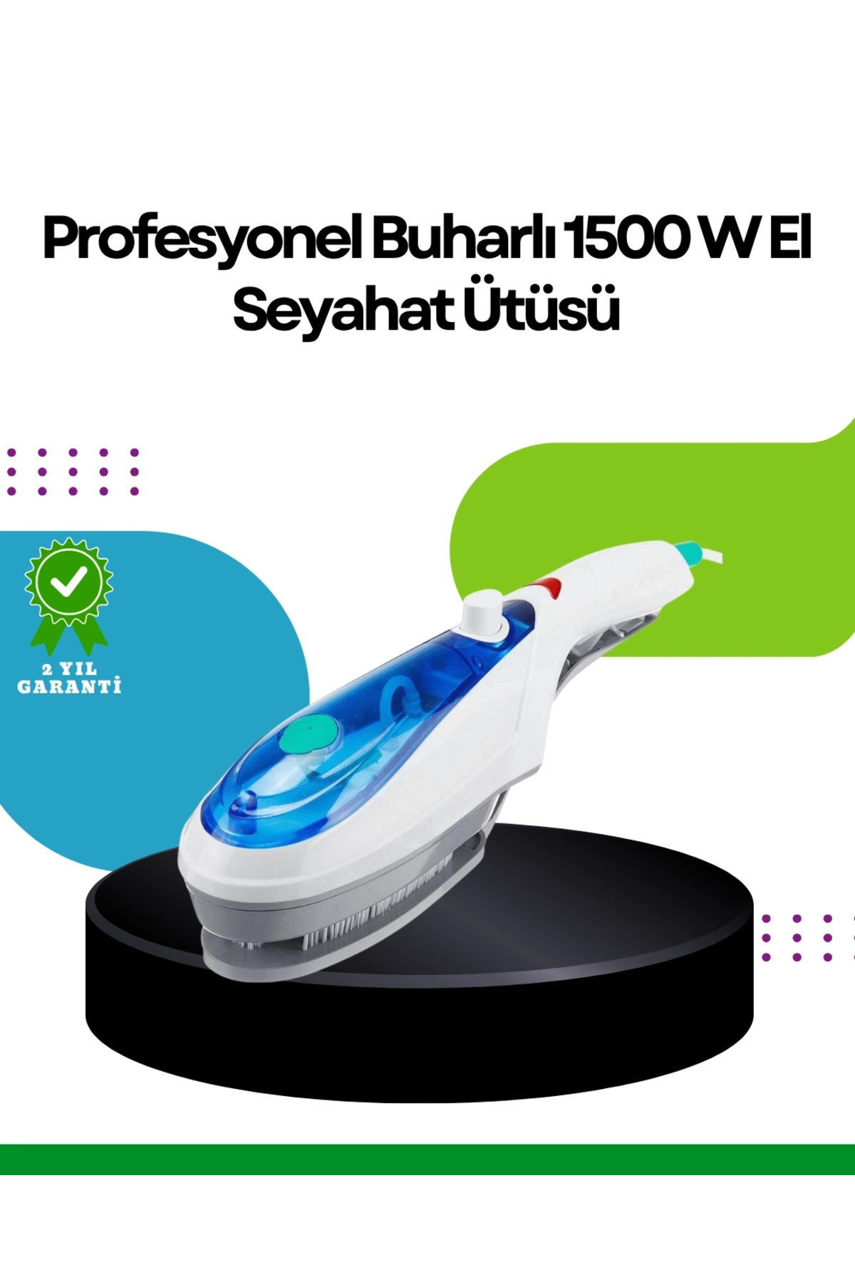 shopwave Taşınabilir Buharlı Ütü 1500W | Giysilerde Yanık Bırakmaz, Kokuyu Giderir