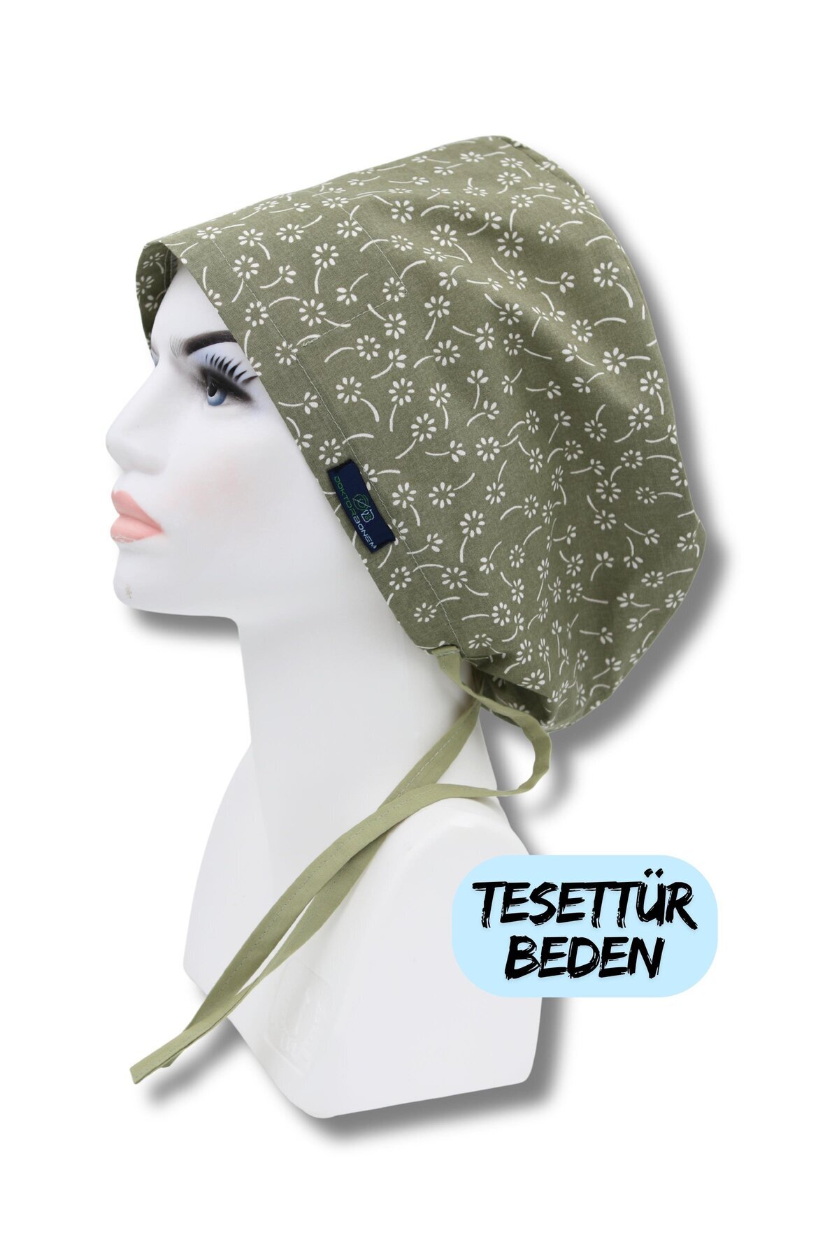 doktorbonem Tesettür Beden Yeşil Nazlı Çiçekler Cerrahi Bone Doktor Hemşire Sağlıkçı Hastane Bonesi