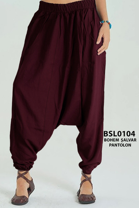 Viemor Bohem Tarz Viskon Şalvar Pantlon Standart Beden (Cepli) BSL0104-8611