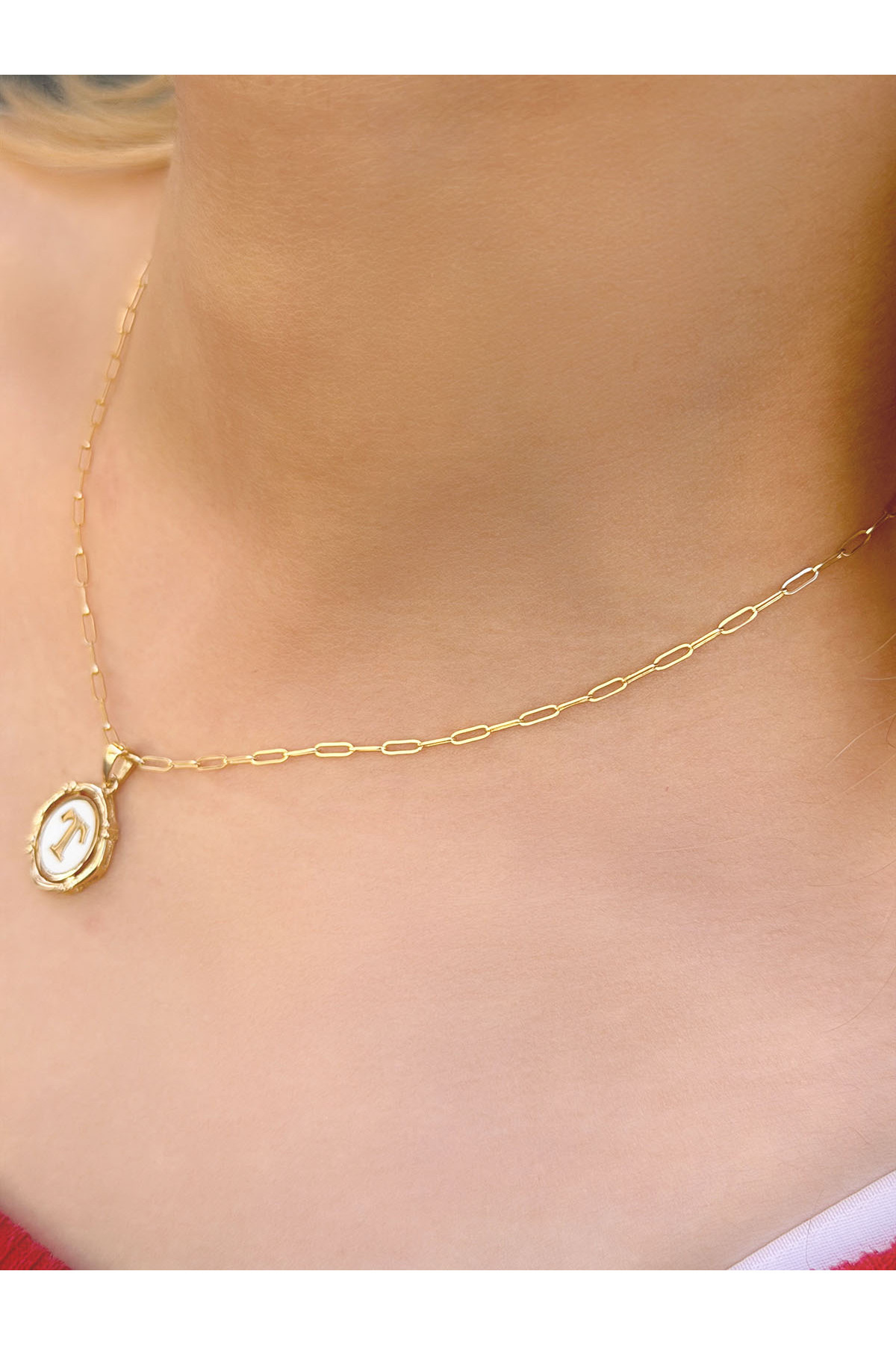 UZUNDAĞ KUYUMCULUK 14 Ayar Retro T Harfi Kolye