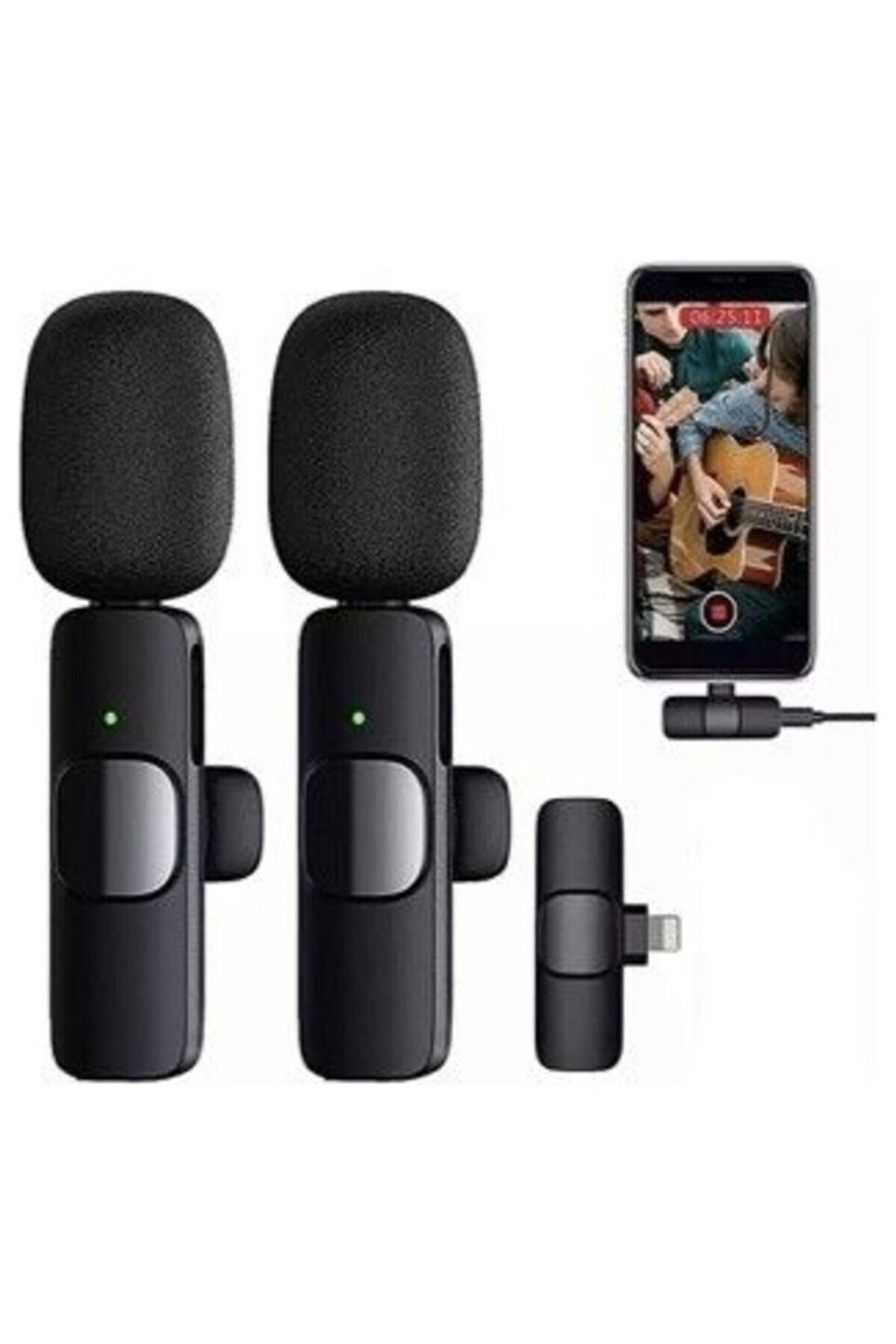 SKYTEK K9 Kablosuz ikili Yaka Mikrofonu Youtube Tik Tok Vlog Iphone Uyumlu-Type-C