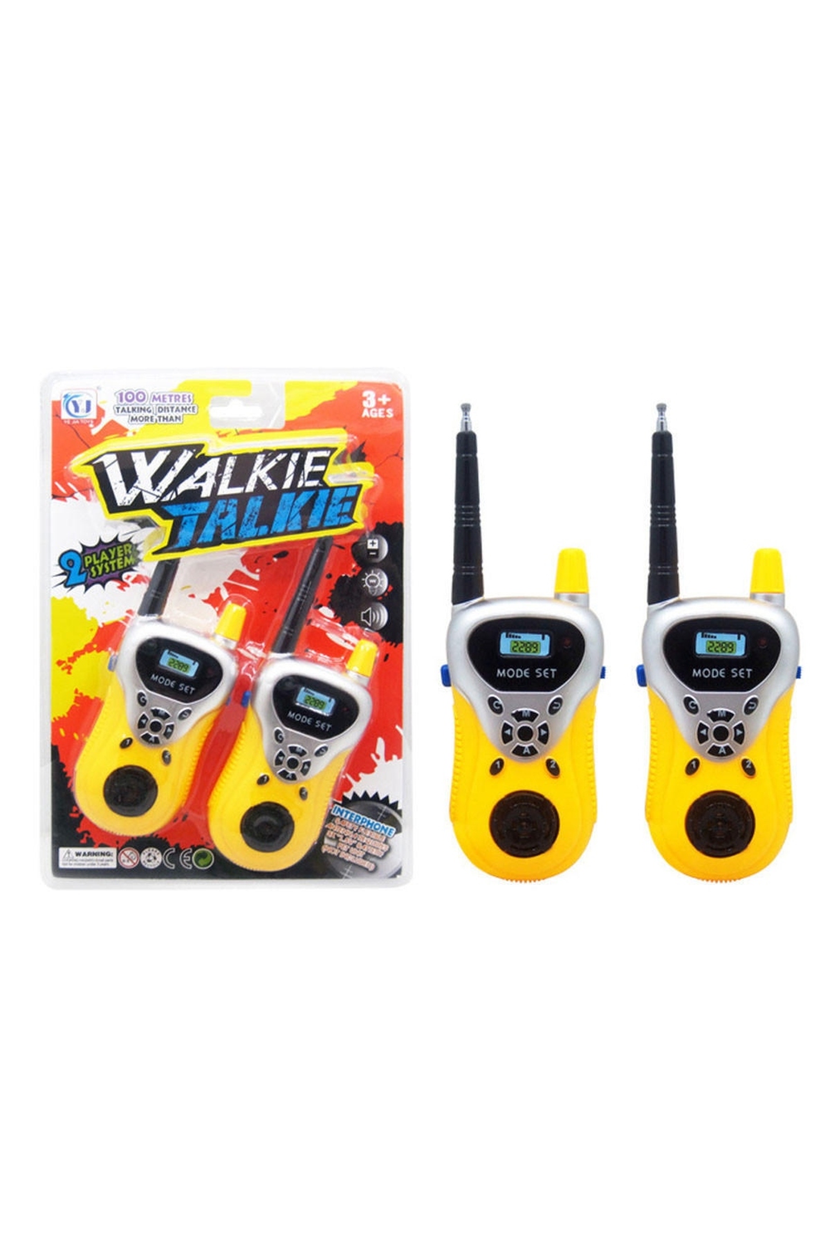 babydoor 100 Metre Çekim Mesafeli Oyuncak Telsiz Walkie Talkie 2'li Paket Çocuk Pilli Telsiz fotoğrafı 6 (önizleme)