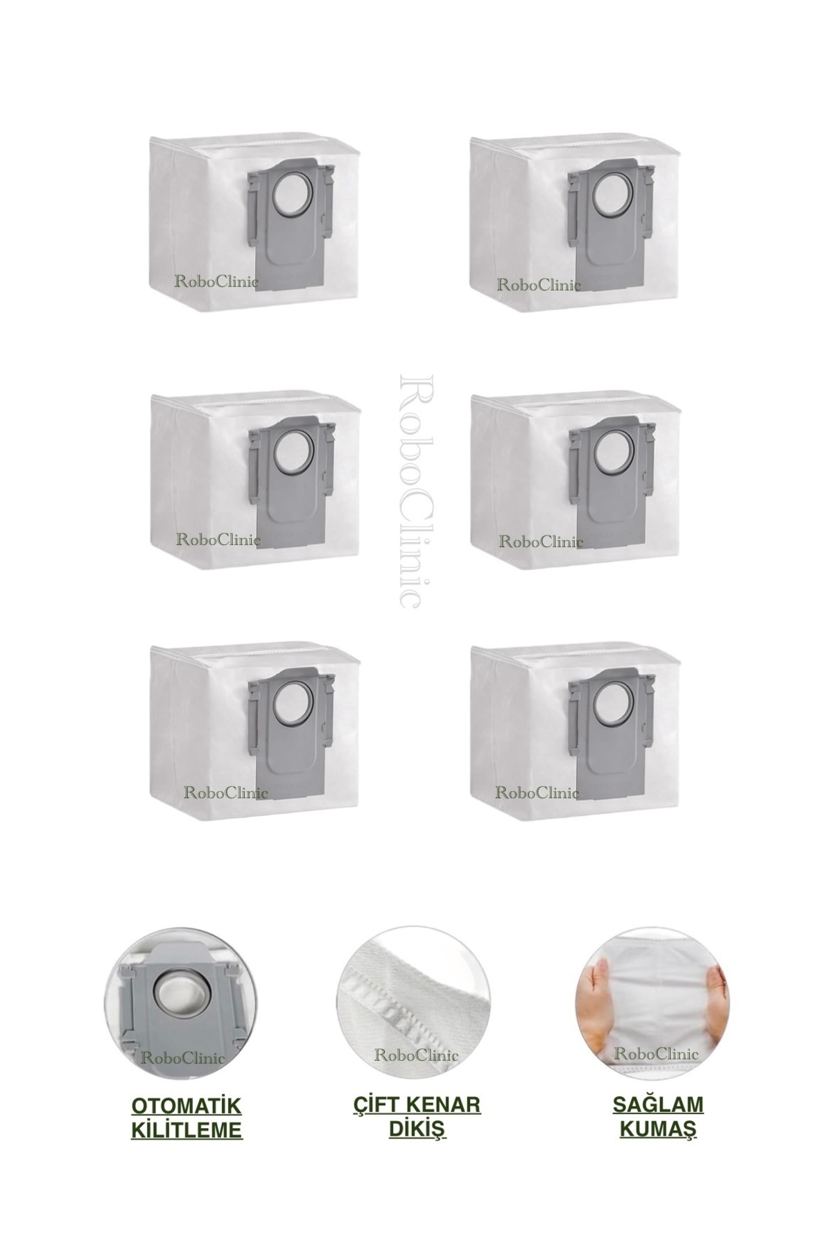 Roborock Q5 Pro Plus Robot Vacuum Cleaner Compatible Replacement Garbage Dust Bag 6 pcs