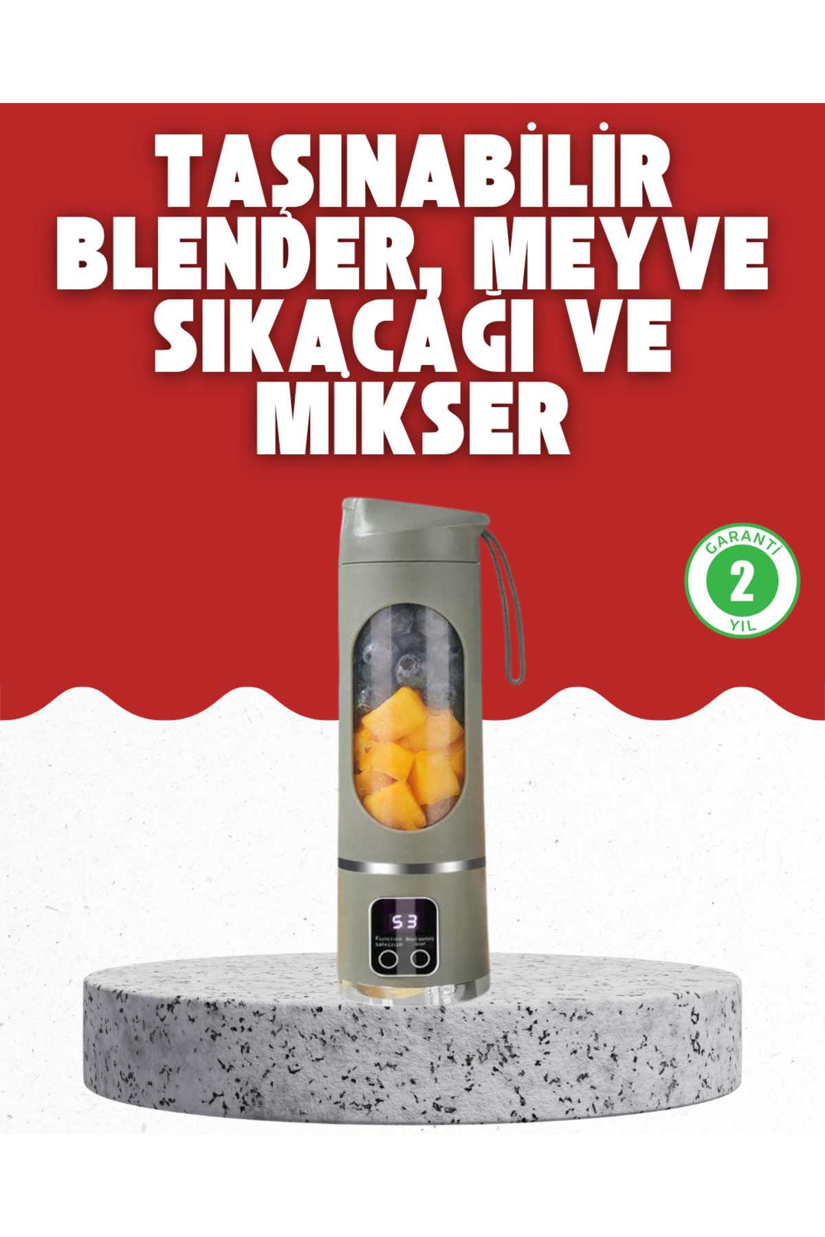 ZERO LAND NRZSNT Tip-C Şarjlı 12 Bıçaklı Blender – Taşınabilir Şarjlı (170723) Meyve Sıkacağı