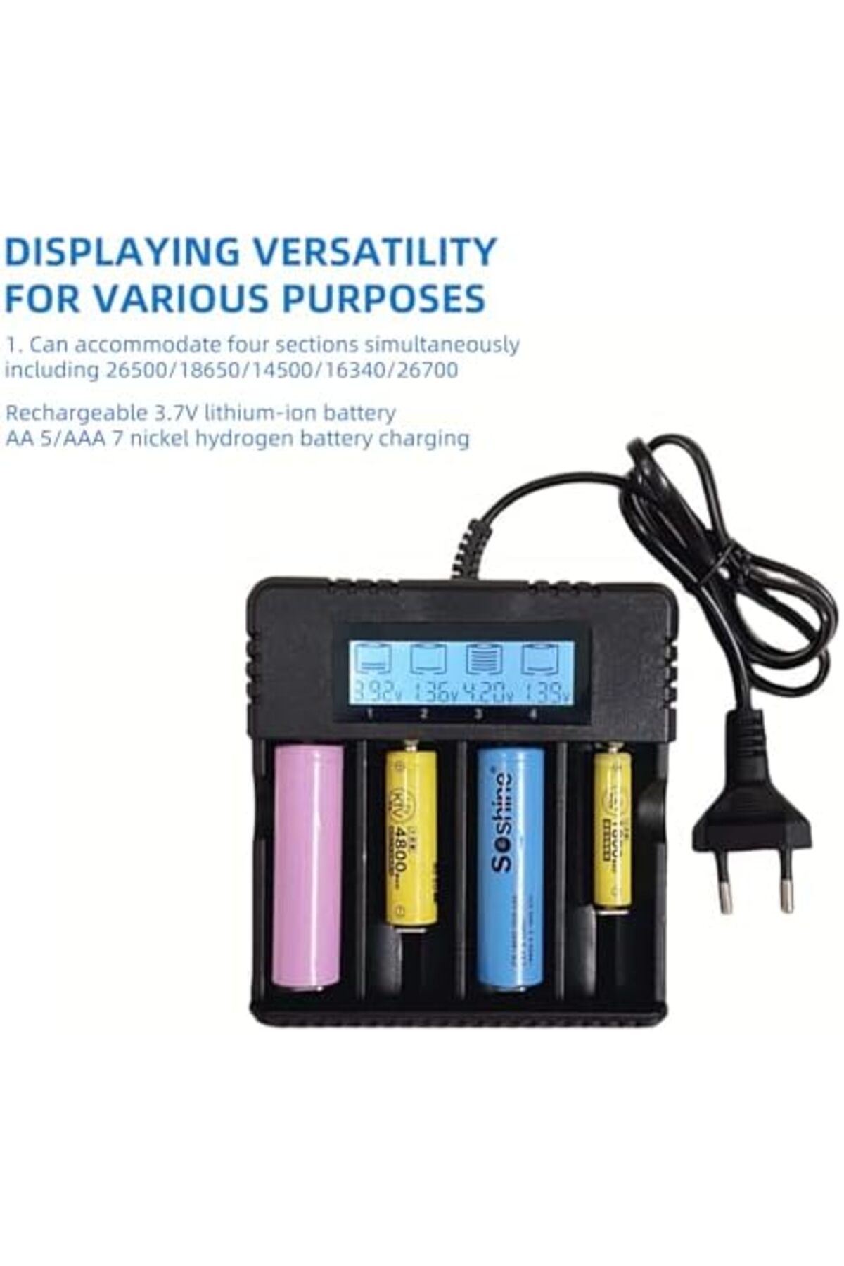Goldorion OR-8992A Dört Yuvalı LCD Ekranlı Pil Şarj Cihazı
