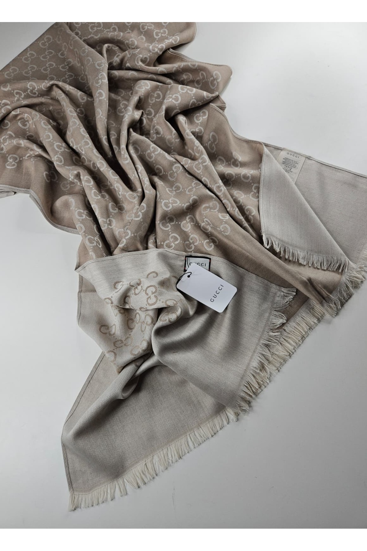 shiva  İnce Kumaş G Desen Yün İpek Şal 4 Mevsim Çift Taraflı Silk Scarves - Görsel 4