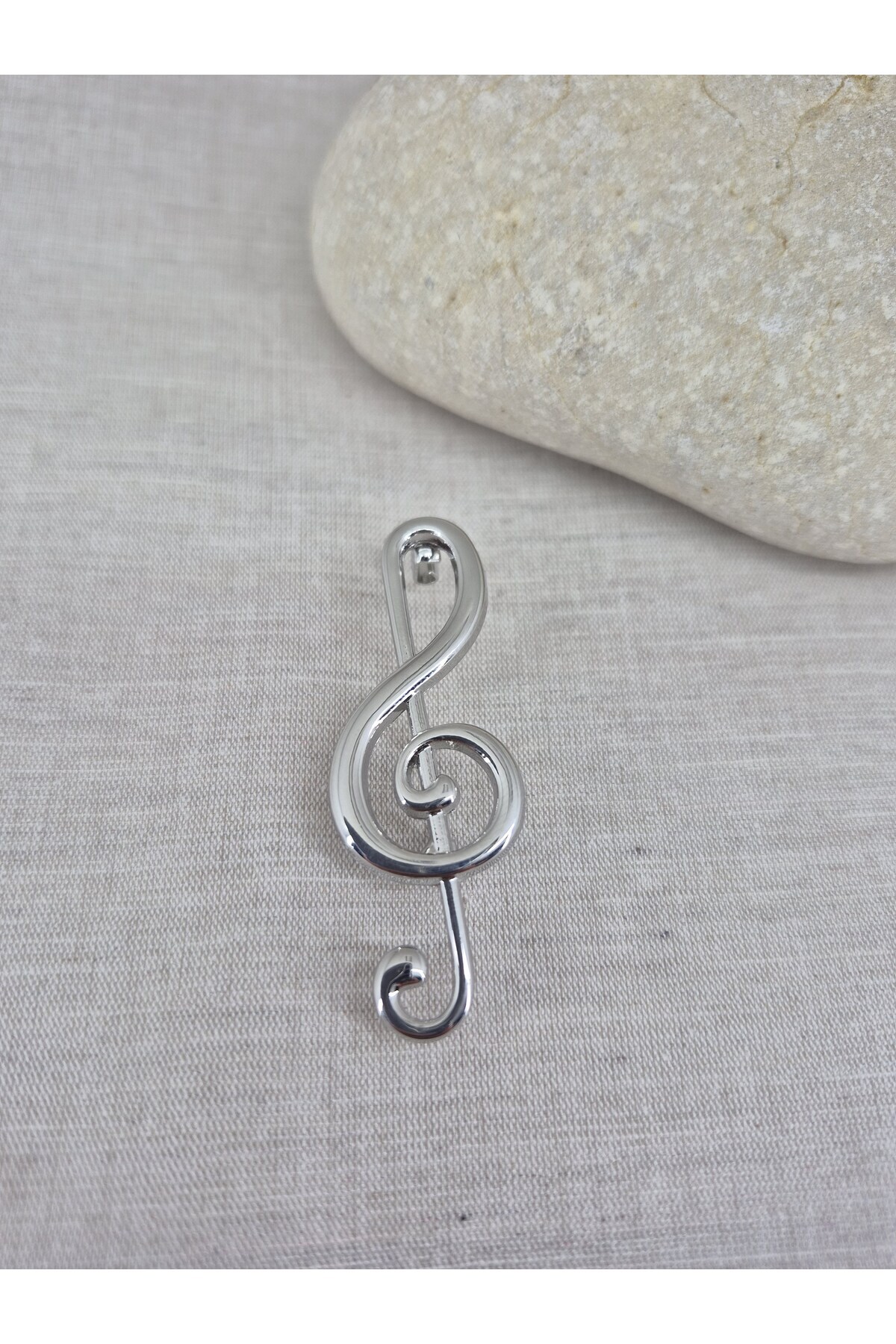 PİNA HEDİYELİK AKSESUAR Taşlı Nota Sol Anahtarı Broş Müzik Öğretmenler Günü Yaka İğnesi Meslek İğnesi