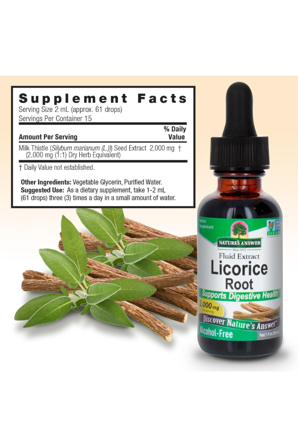 Natures Answer Licorice Root Herbal Supplement Supports Digestive