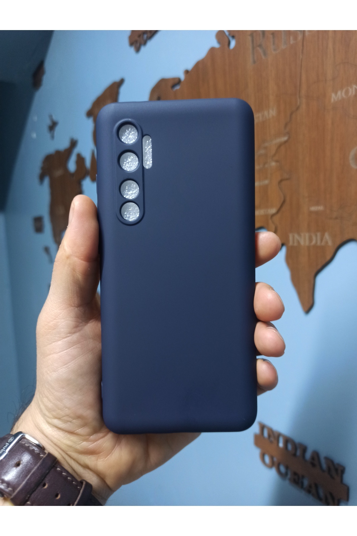 Xiaomi Mi Note 10 Lite Case Camera Protected Protective Silicone Case with Thin Silky Surface - Navy