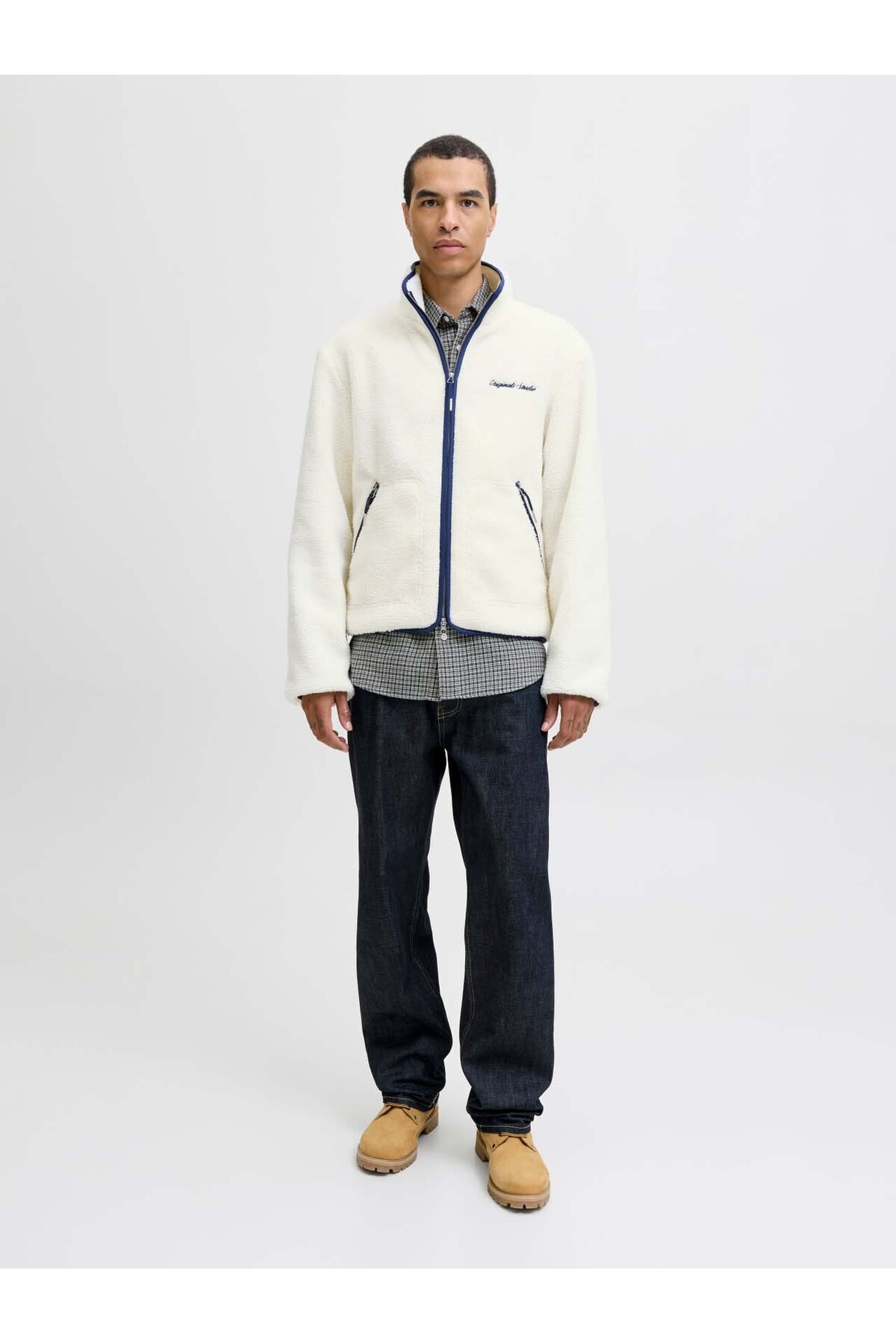 ژاکت مردانه جورنوربرو تدی اس ان بژ کد ۱۲۲۸۲۸۹۰ جک اند جونز کاپشن Jack & Jones