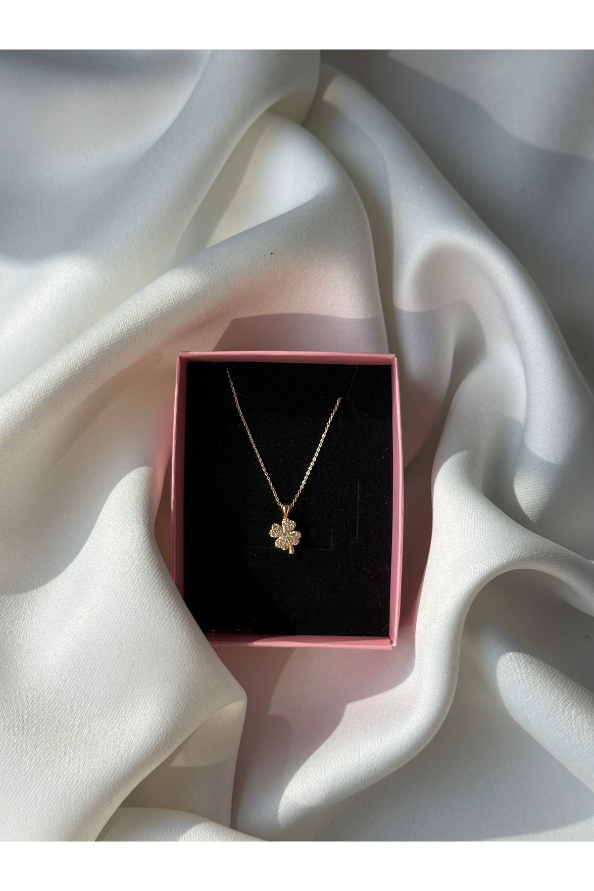 Zirkon Taşlı Kolye Gold 3