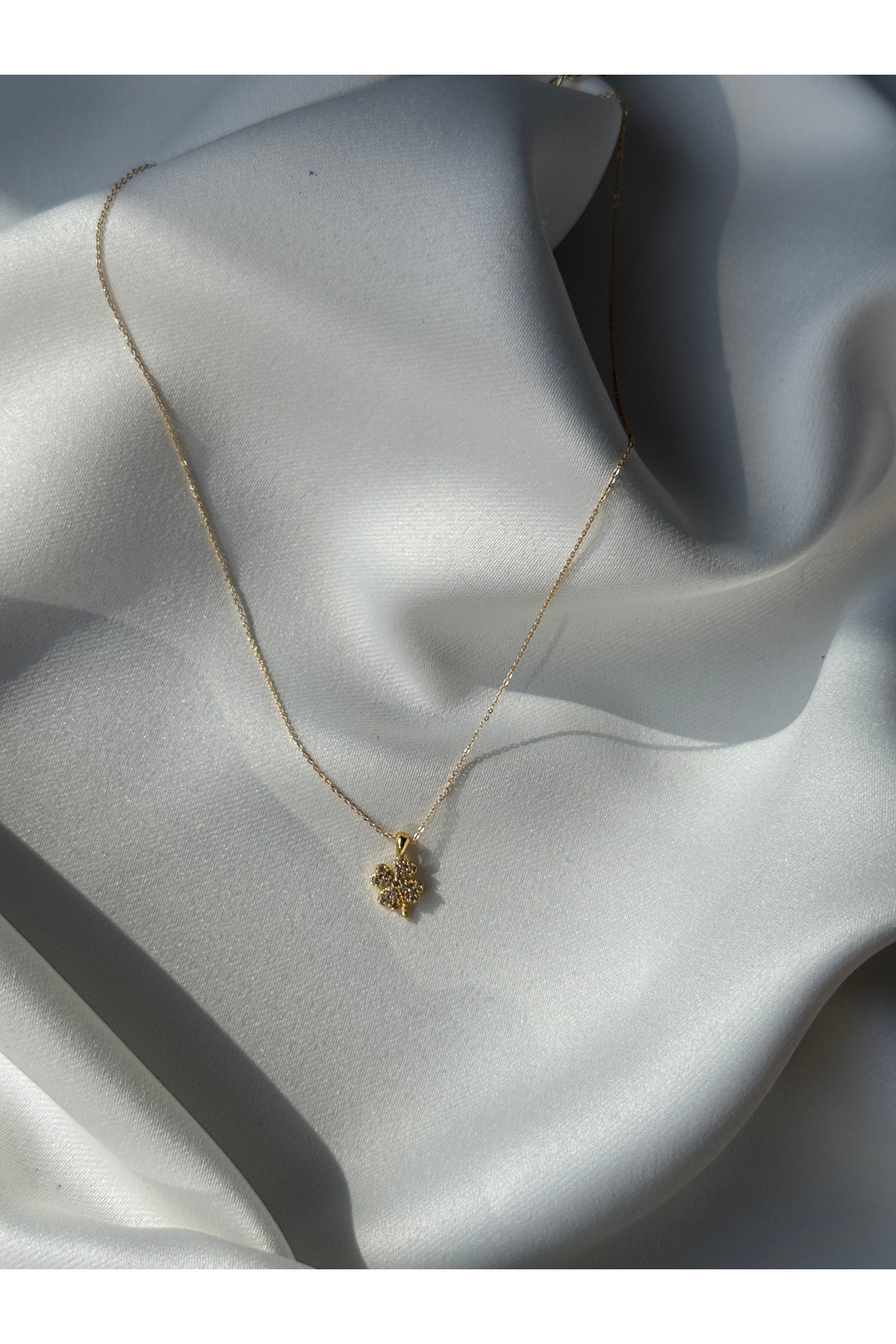 Zirkon Taşlı Kolye Gold 4