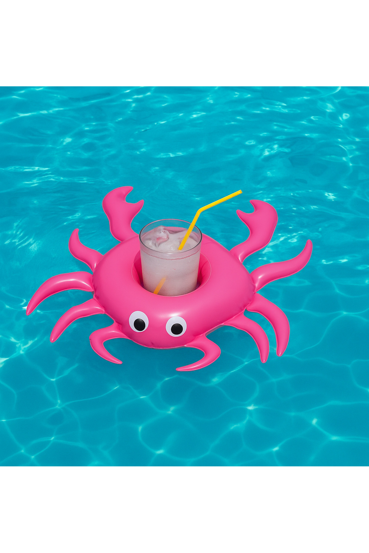 Boldy Yengeç Bardak Tutucu Şişme - Yüzen İçecek Tutacağı - Yengeç Bardaklık - Şişme Deniz Bardak Tutma