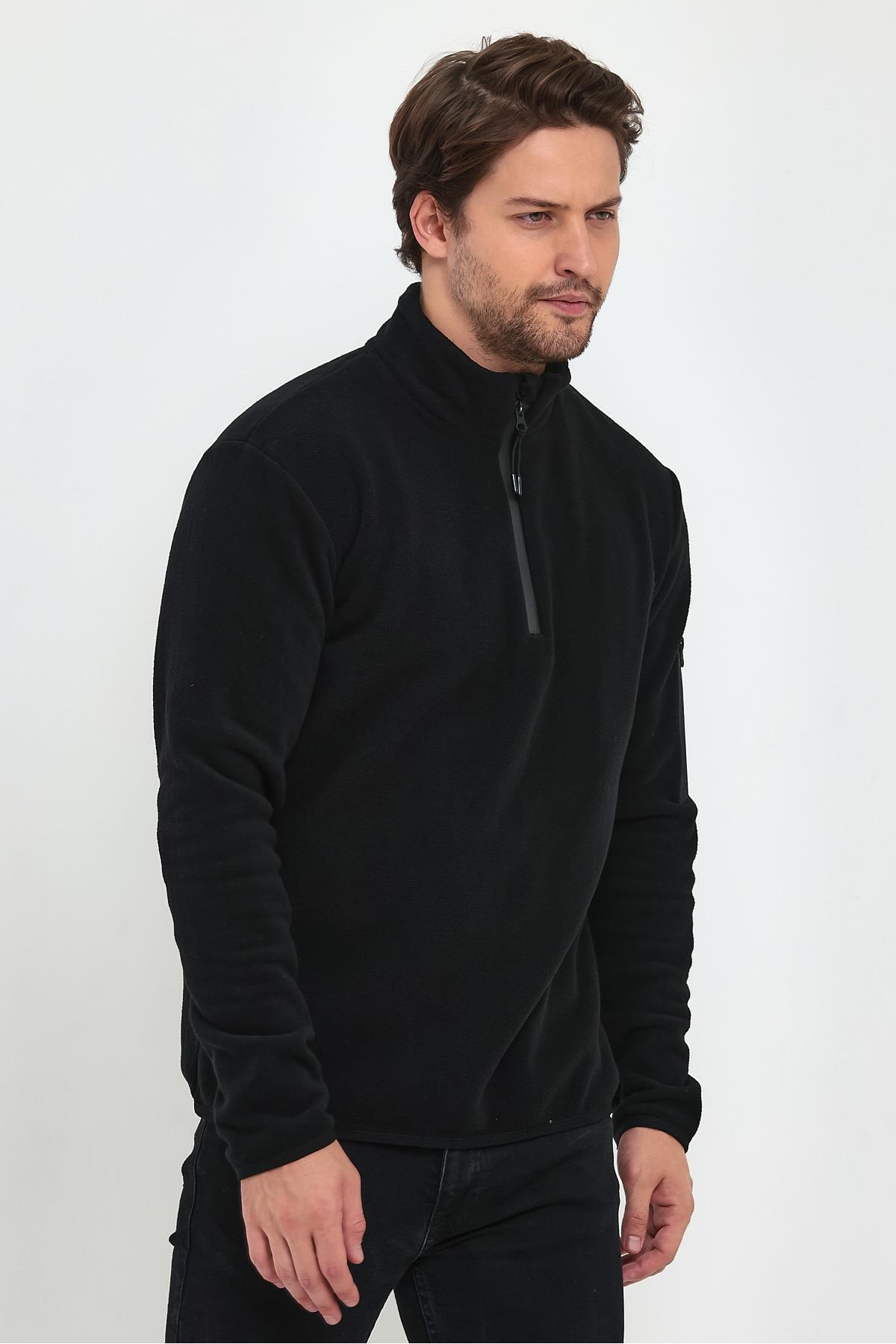کت مردانه نیم زیپ پشمی 2312002 — مشکی 2312002-BLACK — تصویر 3 از 8