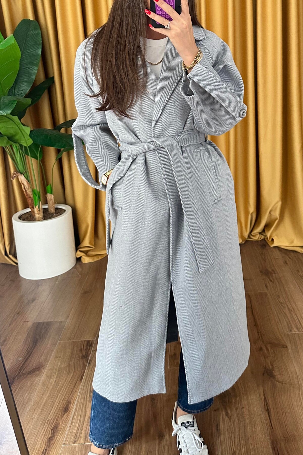 Suziş BALIKSIRTI DESEN UZUN PREMİUM KAŞE KABAN CR7053 görsel 2