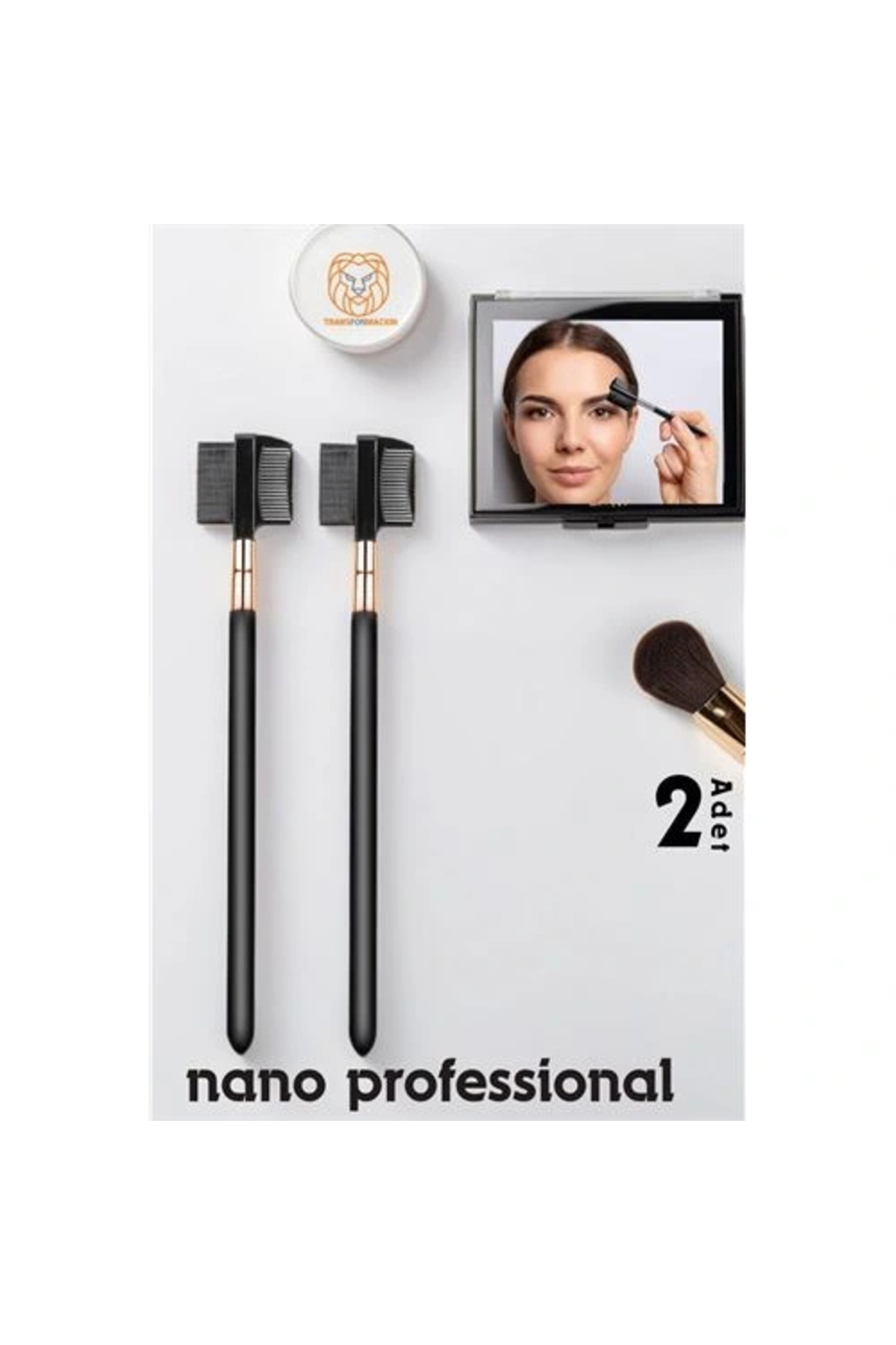 eco port Nano Kaş Fırçası Kirpik Tarağı 2 ADET Absolute Professional