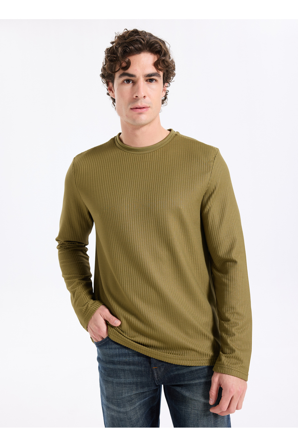 سویشرت مردانه هندسی آستین بلند | لی کوپر Lee Cooper 5003310851 - تصویر 4