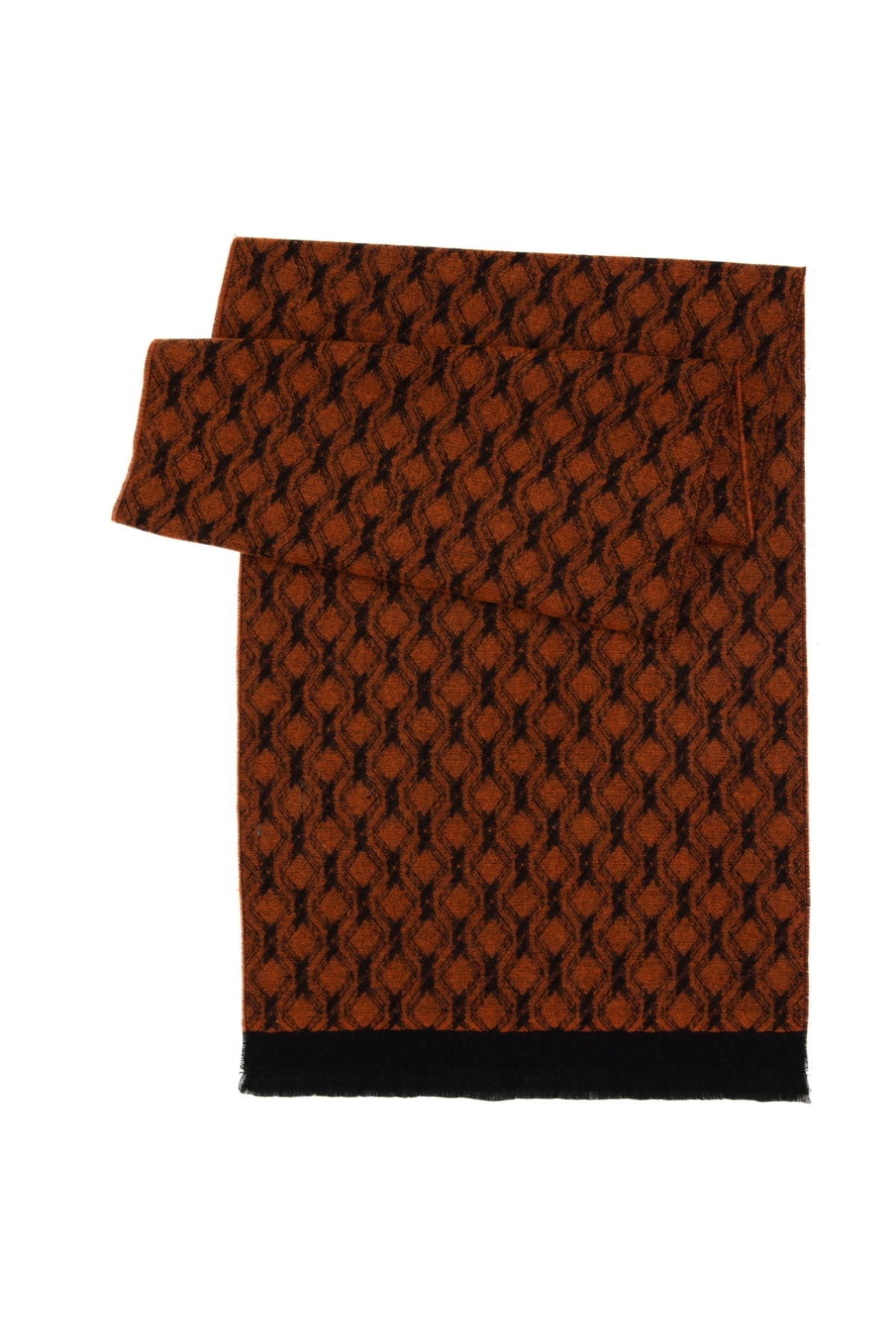 پیر کاردین روسری نارنجی دو طرفه (نقوش متفاوت در دو طرف).