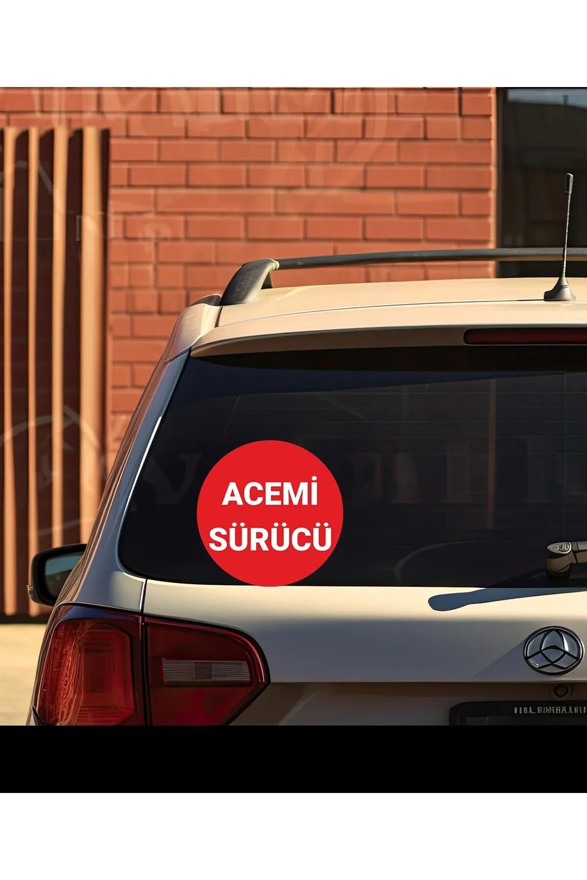 Savings Sphere Tasarla Acemi Sürücü Yazılı Oto 15x15 Cm Kırmızı zemin beyaz yazı