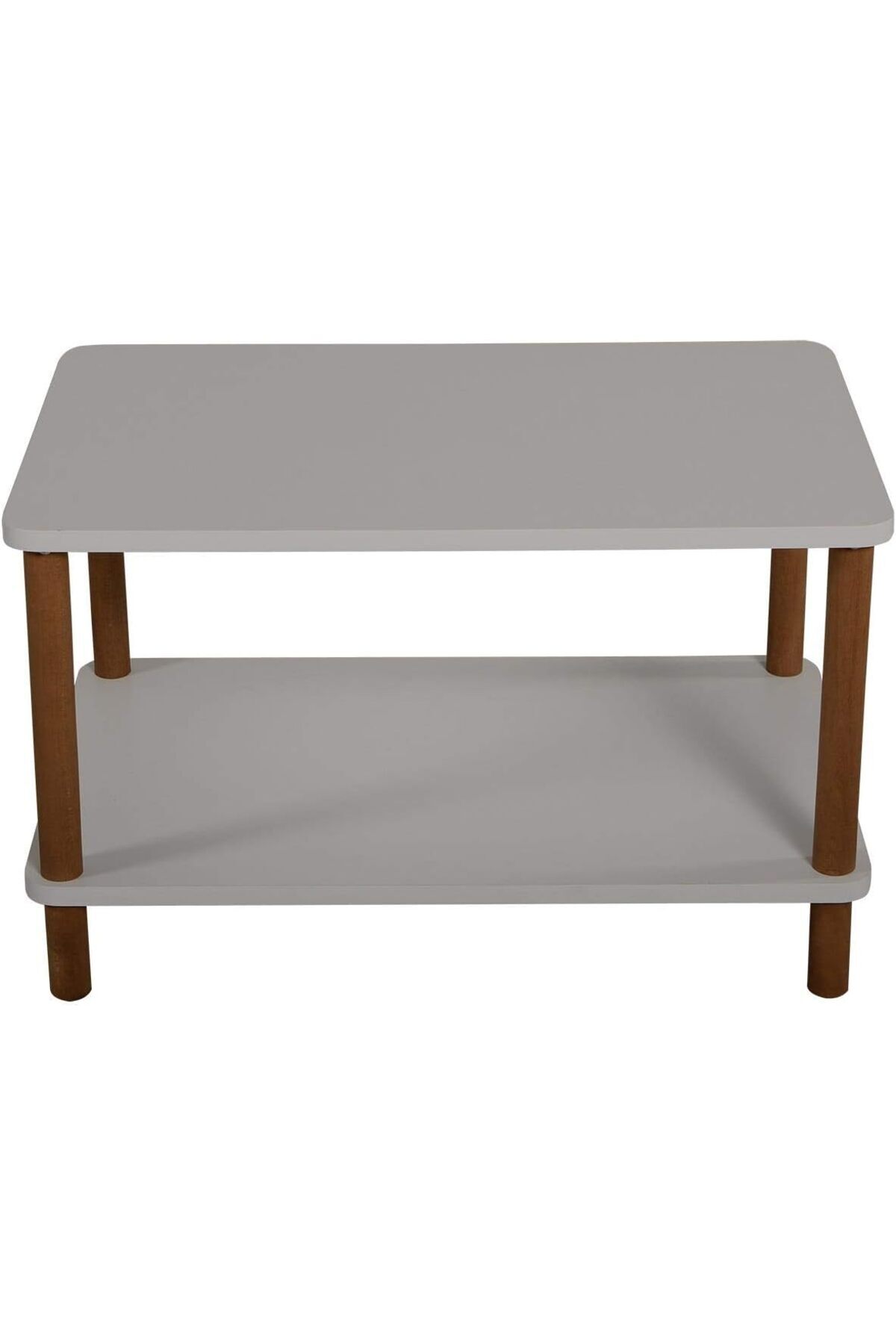 STOREMAX Orta Sehpa Dikdörtgen Ahşap Ayaklı Iki Katlı Gazetelikli - Beyaz 1182297