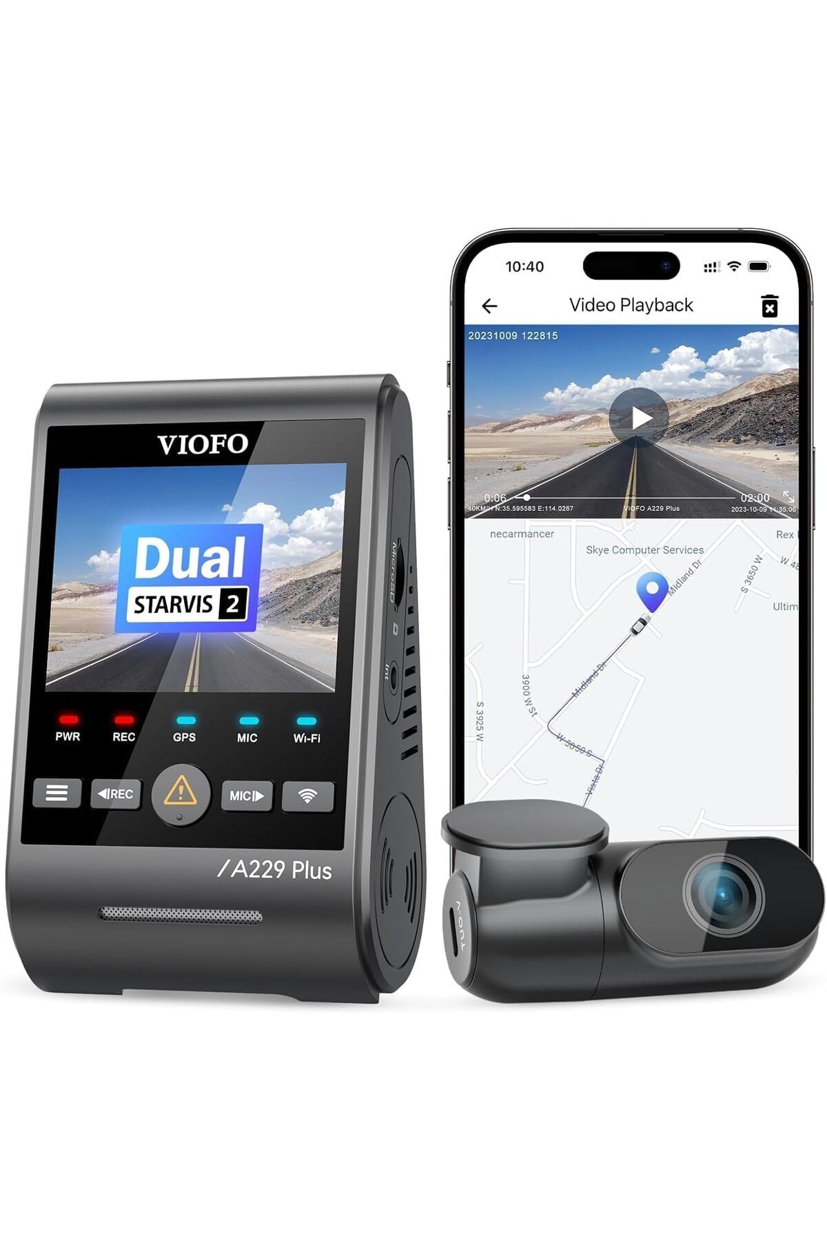 Savings Sphere A229 3 Kameralı Ön-İç-Arka 2K+2K+1080P HDR Starvis 2 WiFi S’li Araç Kamerası