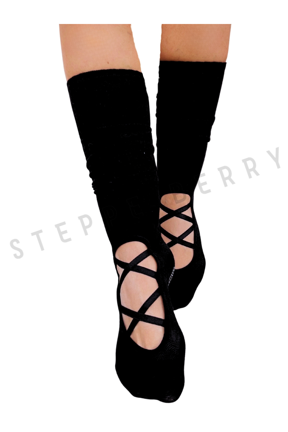 1 Çift Premium Pilates ve Yoga Tozluk Çorap Çapraz Bant Kaydırmaz Taban