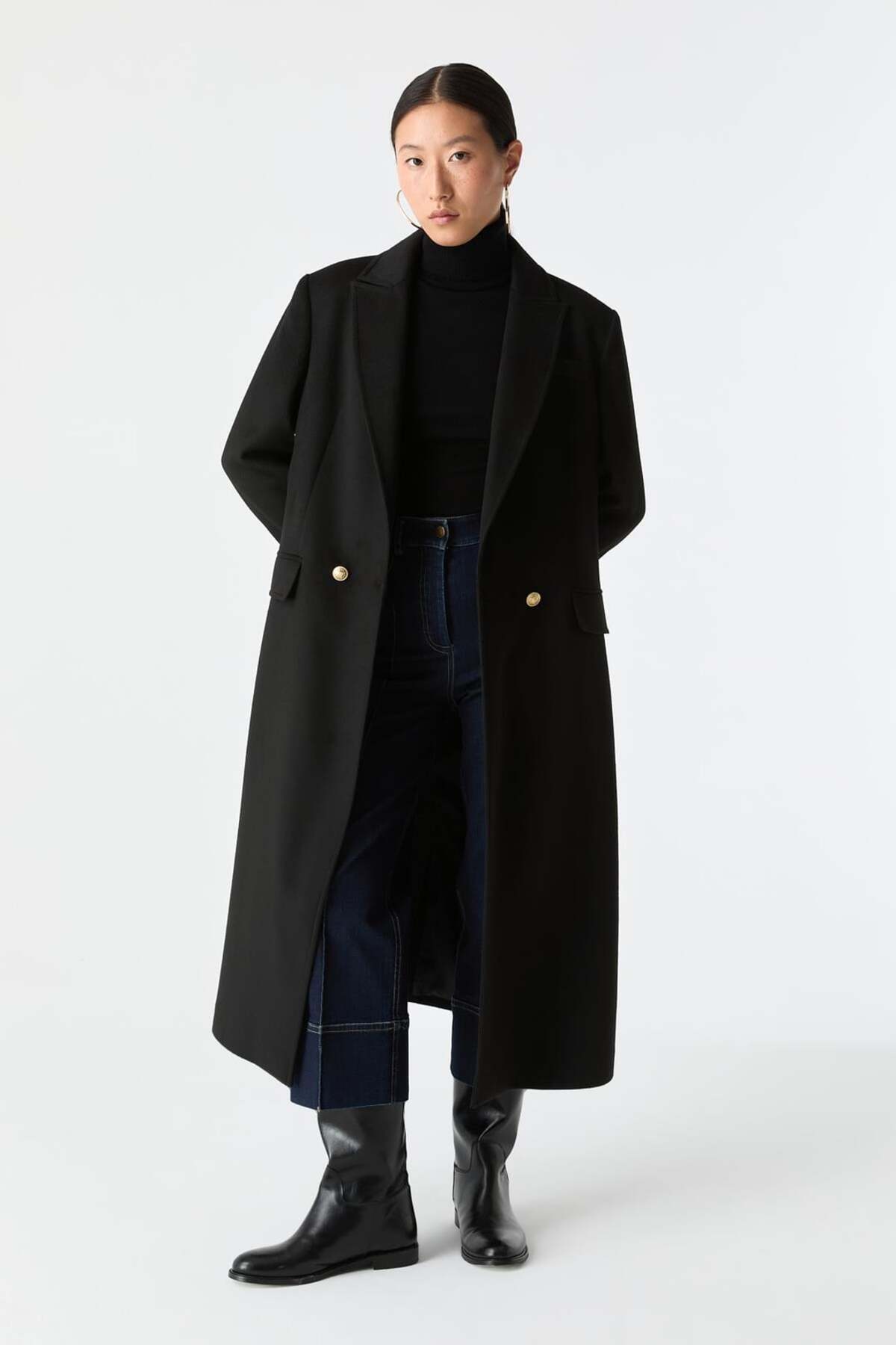 SÜFF  Cepli Düz Kesim Palto - Görsel 2