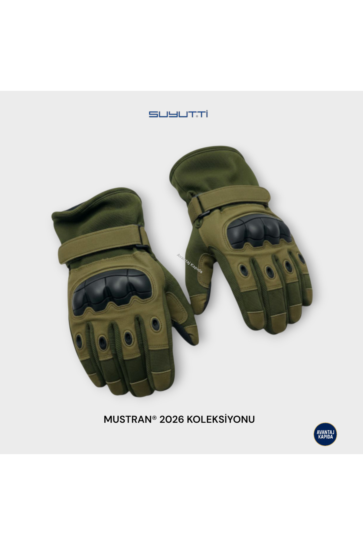 Mustran Suyutti Premium Askeri Model Taktik Korumalı Motosiklet Outdoor Eldiveni | Suya Dayanıklı