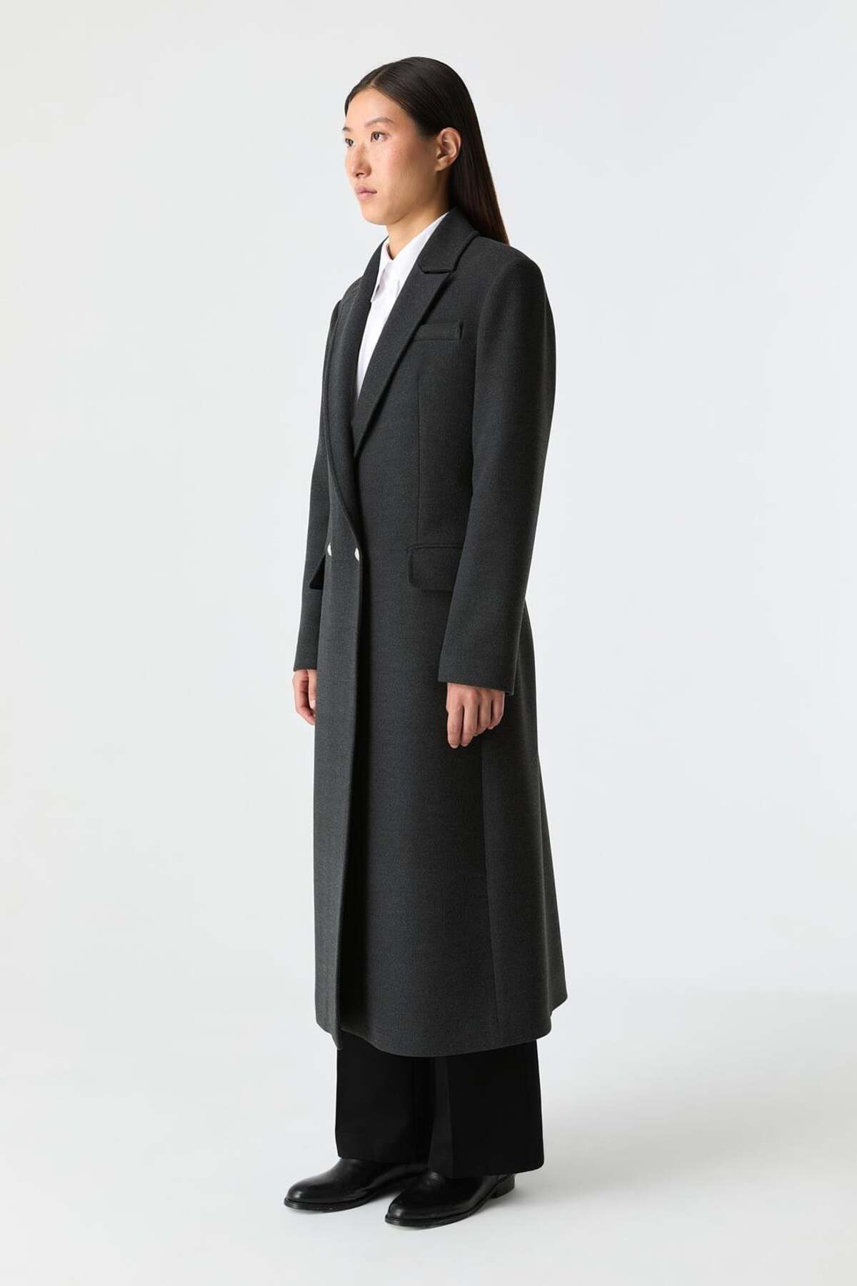 SÜFF  Cepli Düz Kesim Palto - Görsel 6