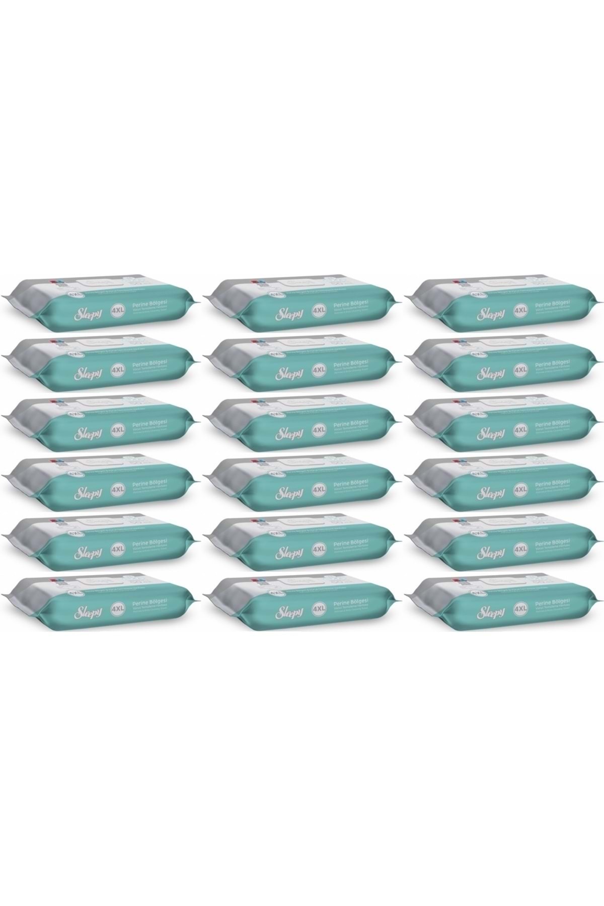 Sleepy Perine Bölgesi ve Vücut Temizleme Islak Mendil Havlu 50 Yaprak (Ebat 4XL) (18 Li Set)