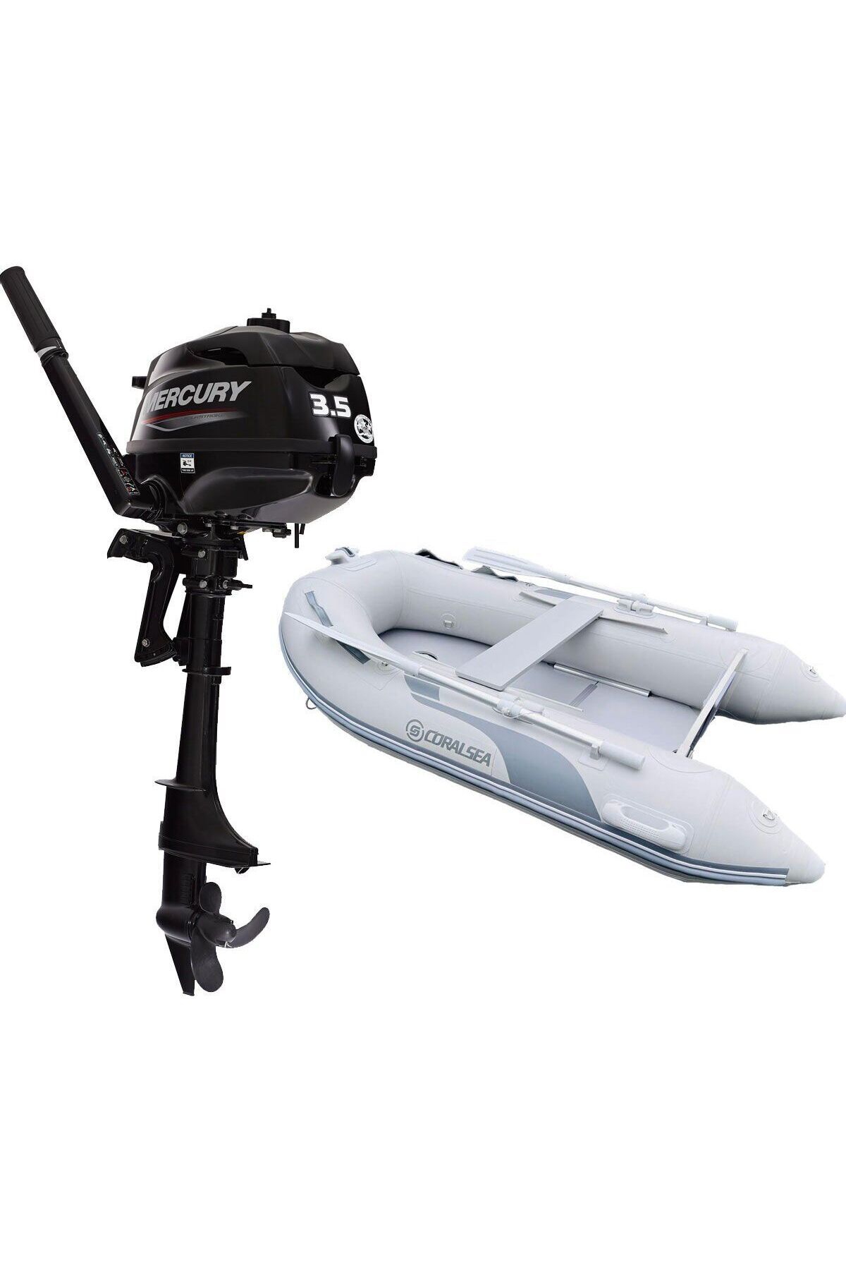 Bot Deniz Admiral Coralsea 270 Ahşap Tabanlı Şişme Bot + Mercury 3.5 HP Deniz ...