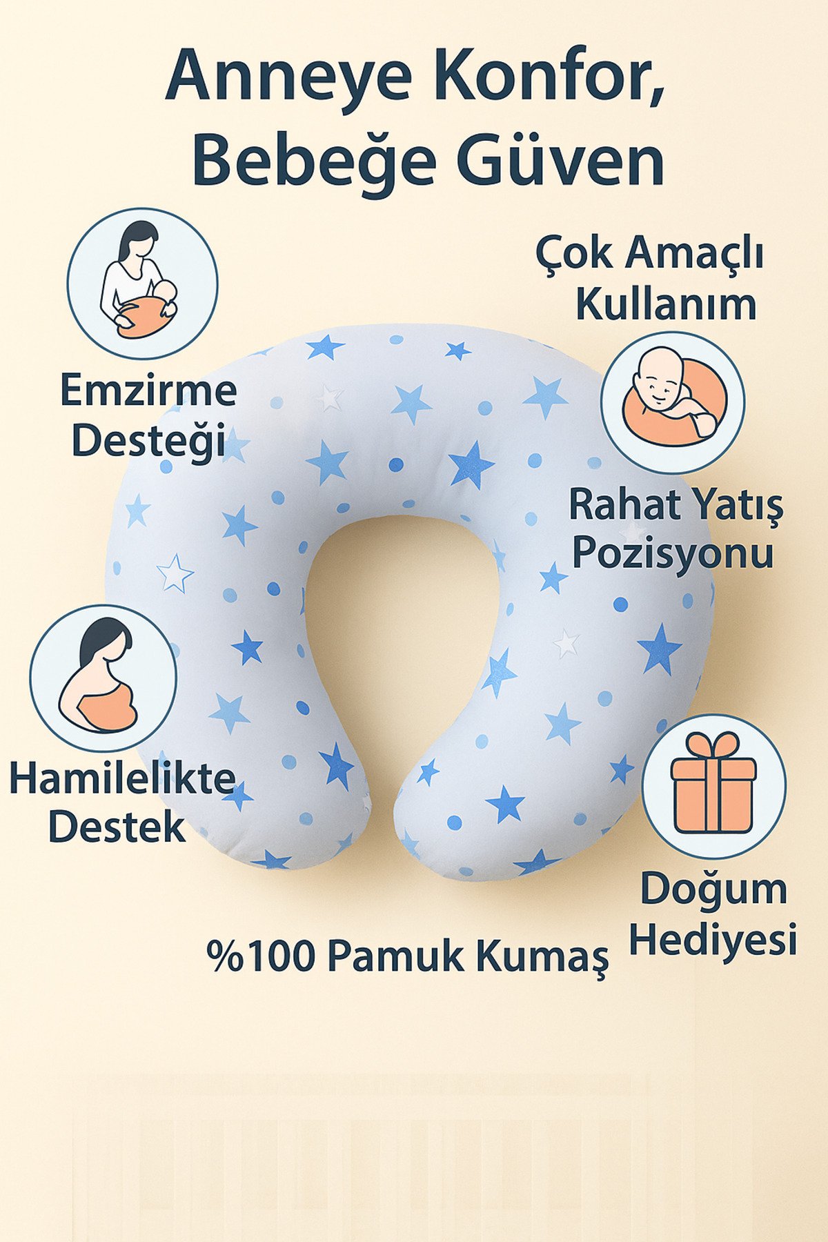 Rain Baby Anne Bebek Emzirme Minderi Desenli