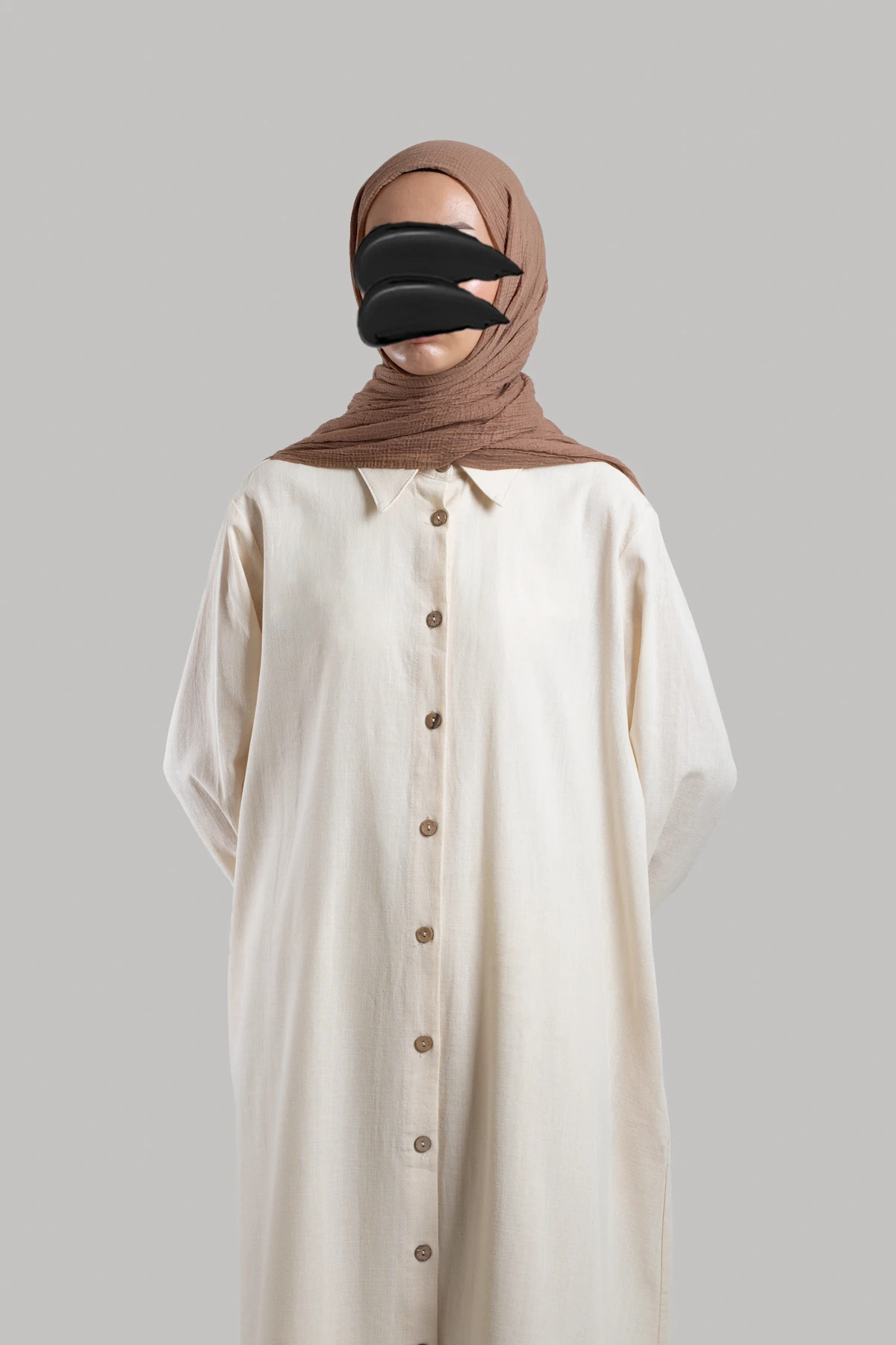Linen Shirt Dress - Stone