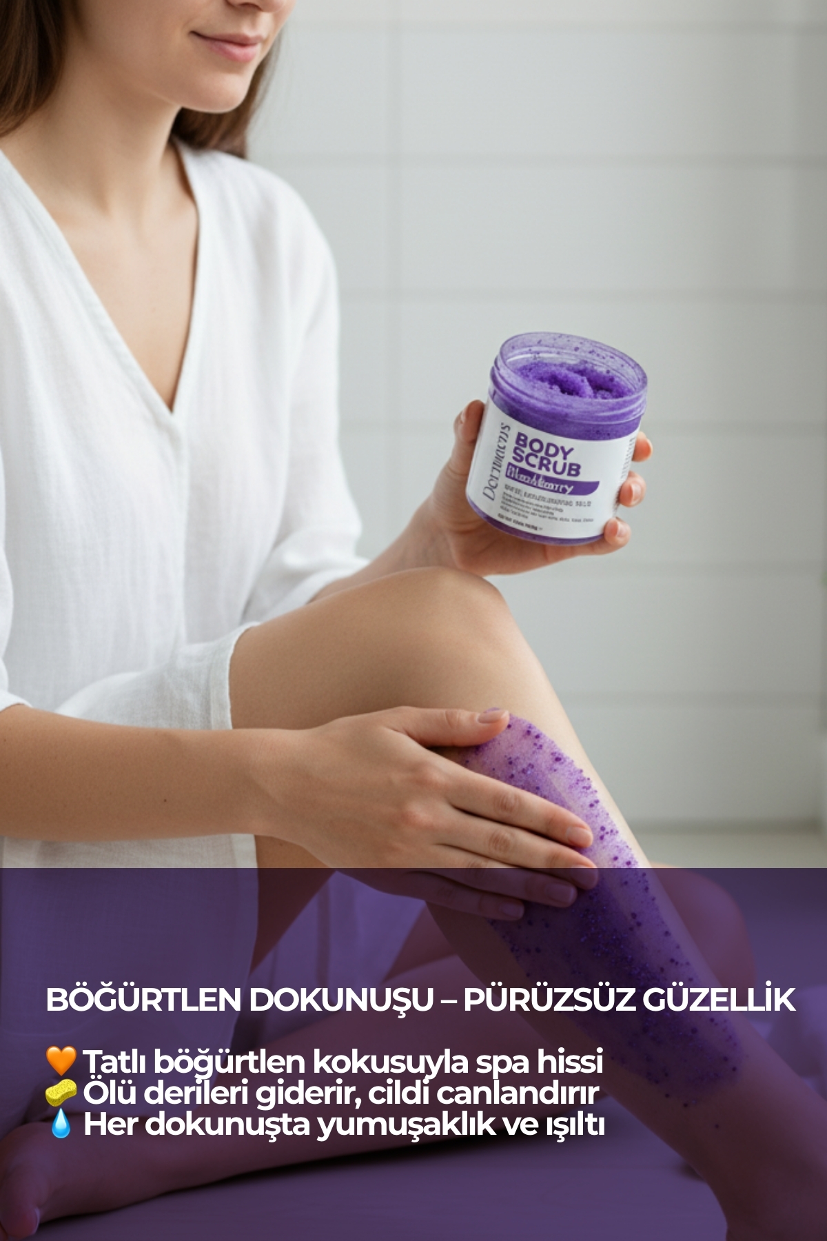 Böğürtlen Body Scrub 400g – Cildi Arındıran, Nemlendirici ve Canlandırıcı Tuzlu Vücut Peelingi — 8684904310780 — تصویر 2 از 5