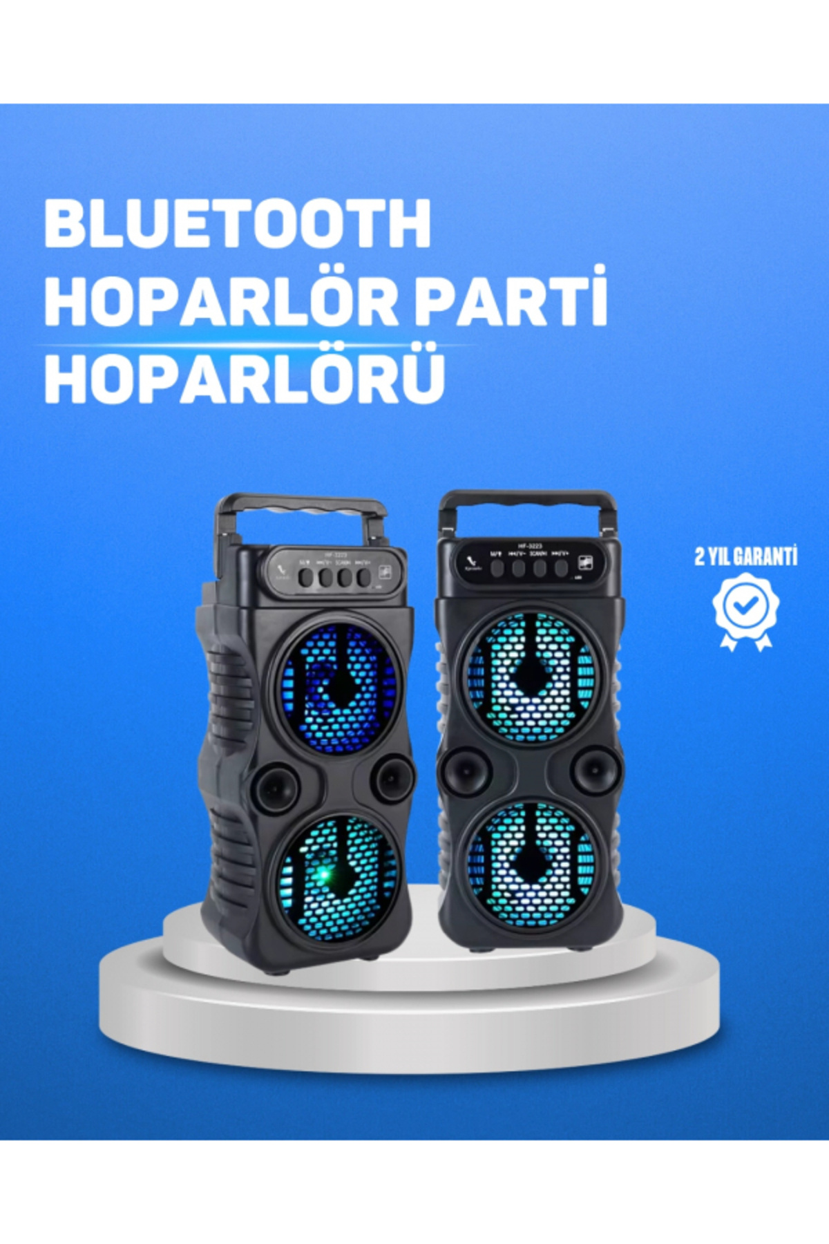 SELFBUYSELL Kablosuz Led Işıklı Bluetooth Hoparlör – Fm Radyolu, Mikrofon Girişli