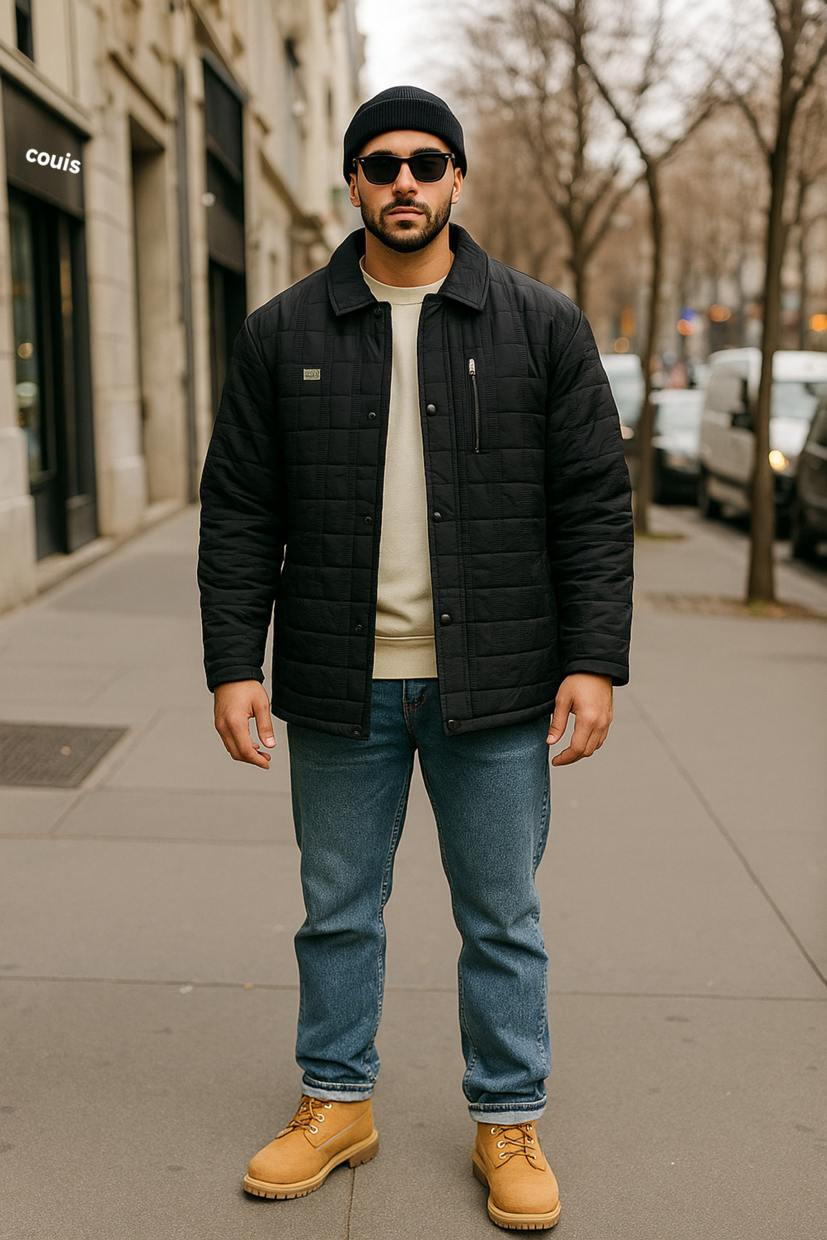 couis kapitone büyük beden mono yaka içi kürklü