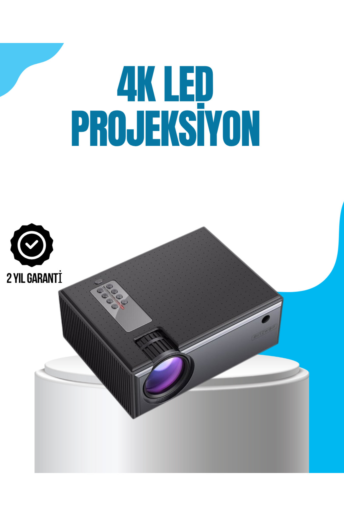 ZERO LAND NRZSNT Full HD Destekli Taşınabilir Projeksiyon Cihazı – HDMI, USB, VGA Girişli, (10611) Uzaktan K