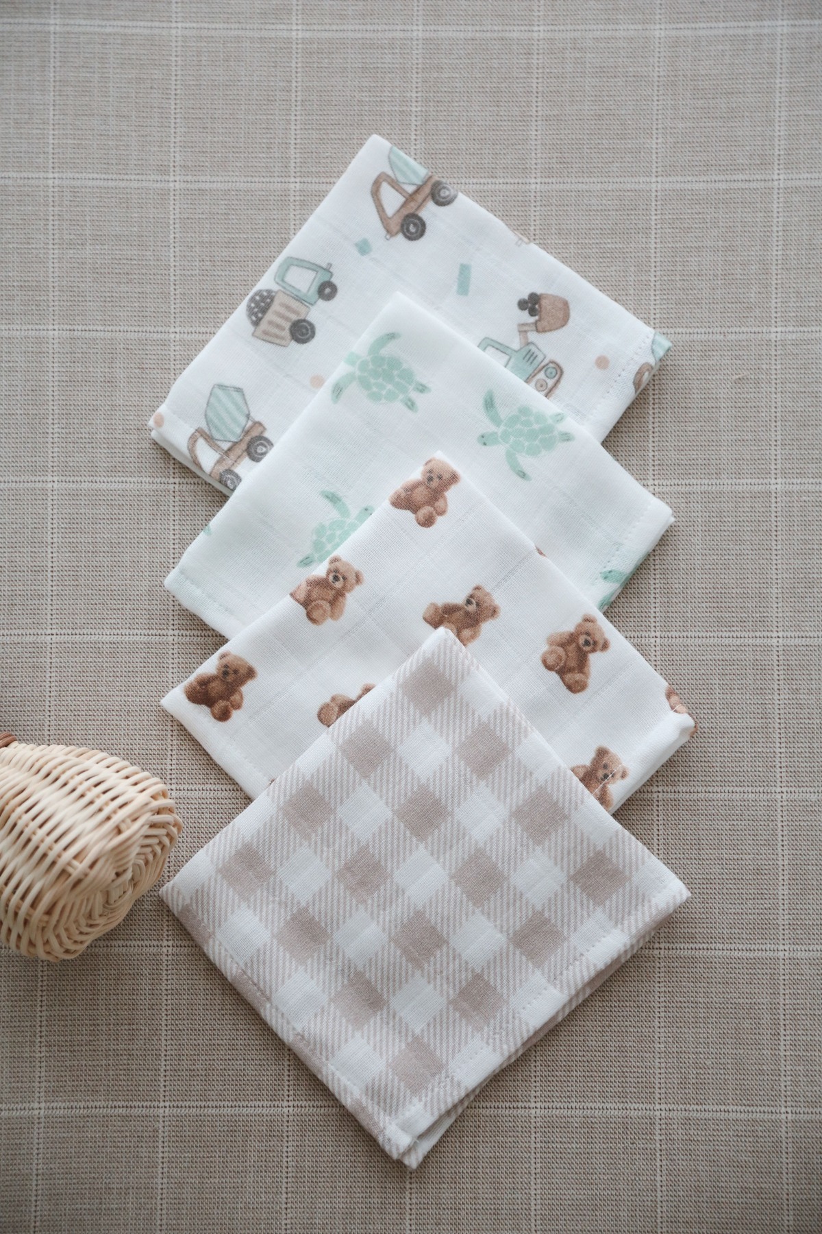 DoDo'S Baby Dodos Baby 4’lü Müslin Ağız Mendili Seti – %100 Pamuk Yumuşak Müslin Bez – Yenidoğan Bebek İçin fotoğrafı 4 (önizleme)