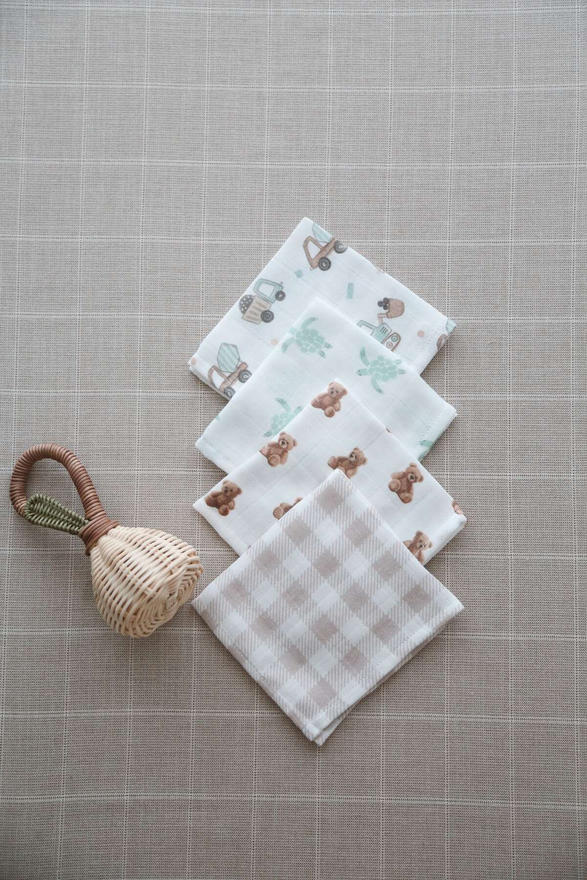 DoDo'S Baby Dodos Baby 4’lü Müslin Ağız Mendili Seti – %100 Pamuk Yumuşak Müslin Bez – Yenidoğan Bebek İçin fotoğrafı 7 (önizleme)