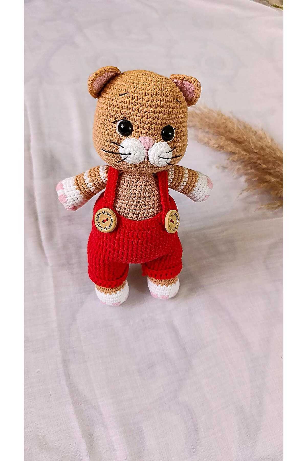 Masal Gurumi AMİGURUMİ SEVİMLİ KEDİCİK ORGANİK ÖRGÜ OYUNCAK UYKU ARKADAŞI