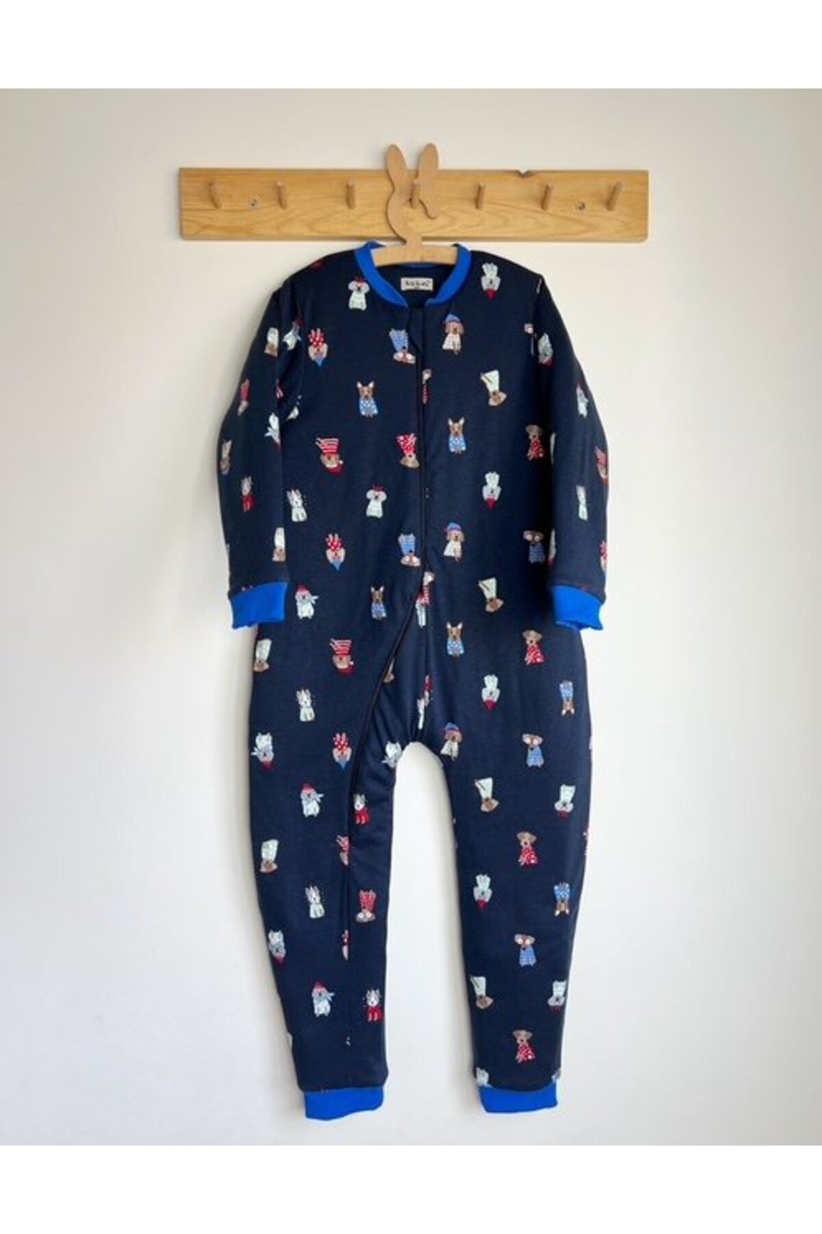 KEY KIDS Köpekli Poodle Gece Pamuklu Bacaklı 8/10/12 Yaş Büyük Beden 2.5 tog Kışlık Kalın Erkek Çocuk Uyku T