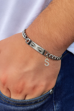 Takı Dükkanı Harfli Kişiye Özel Göz Resim Baskılı Paslanmaz Çelik Bileklik Se...