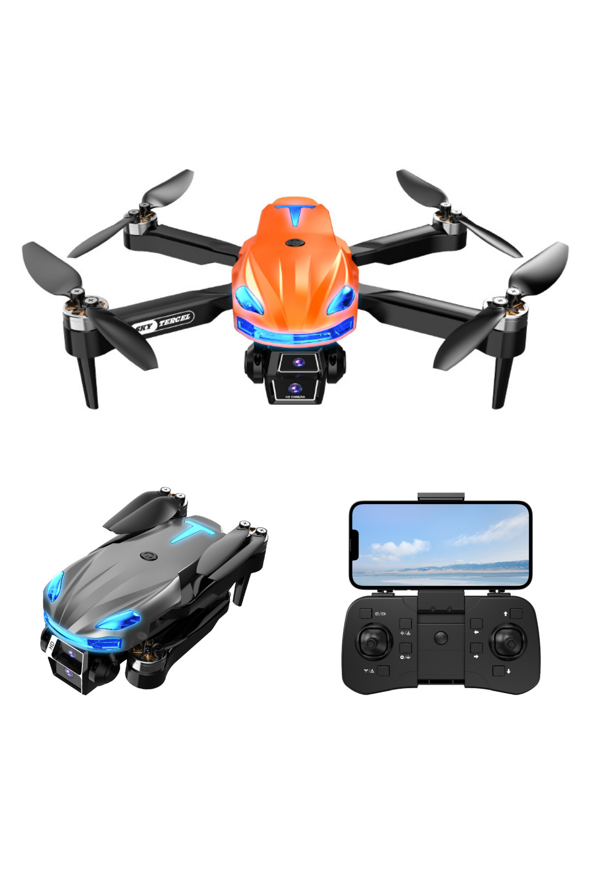 チェリースカイ/フューチャー SoundWave R2 Plus Drone Çift HD Kamera 50x Zoom Yörünge Uçuş