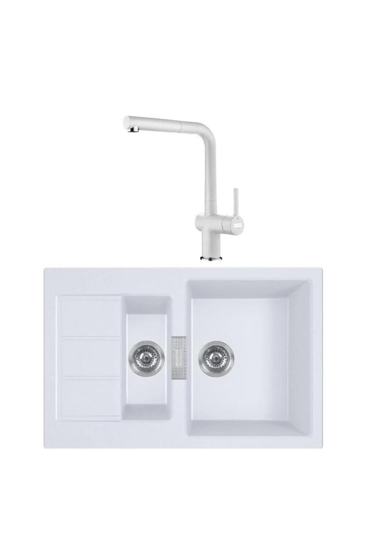 Franke Tectonite S2D 651-78 PW Evye - Active Plus Doccia 2.0 Bianco Armatür Set